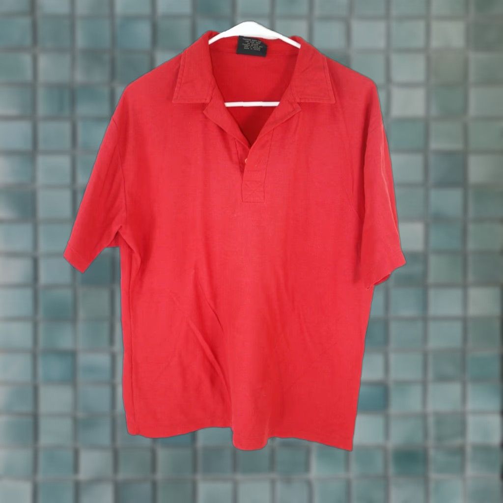 Vintage VTG Mens Polo Shirt Regular Short Sleeve Red XXL 21 in Chest 27 in Length T Shirt Fantasy's Brand Unbranded Mens Size US XXL / EU 58 / 5 - 1 Thumbnail