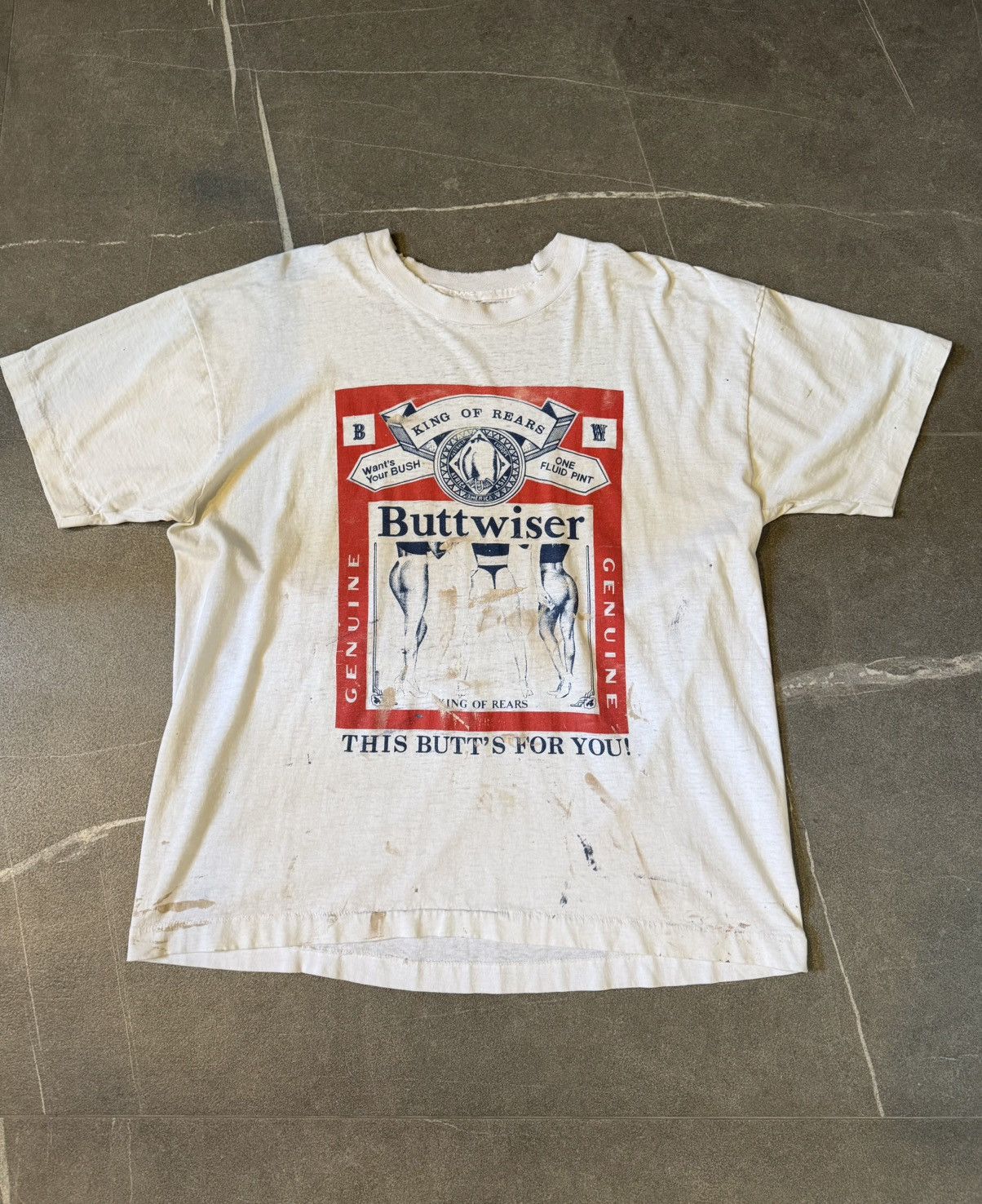 Budweiser Buttweiser King Of Rears 90s T-Shirt Size US L / EU 52-54 / 3 - 2 Thumbnail