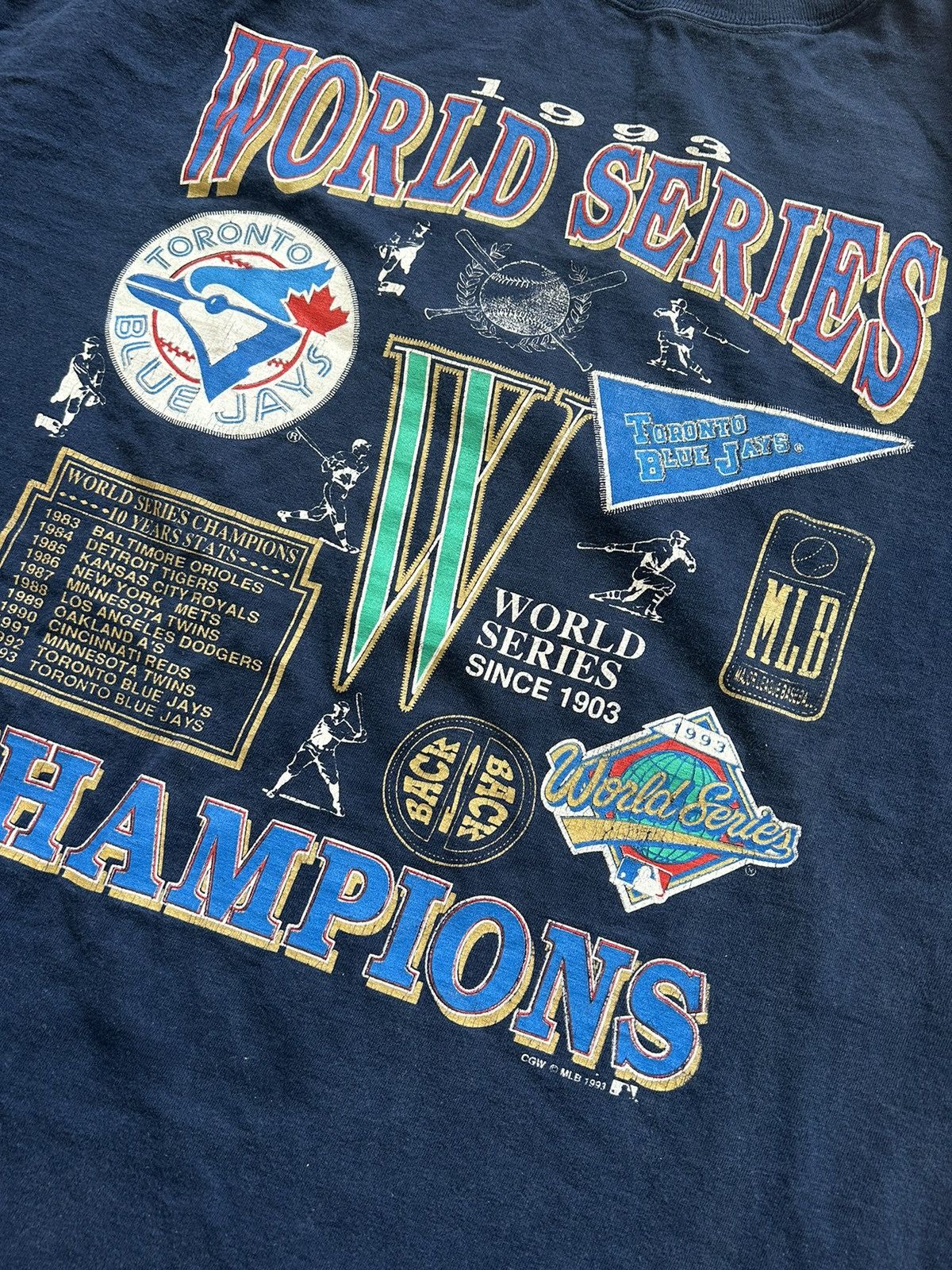 Vintage 1993 Blue Jays World Series T-Shirt XL Size US XL / EU 56 / 4 - 2 Thumbnail