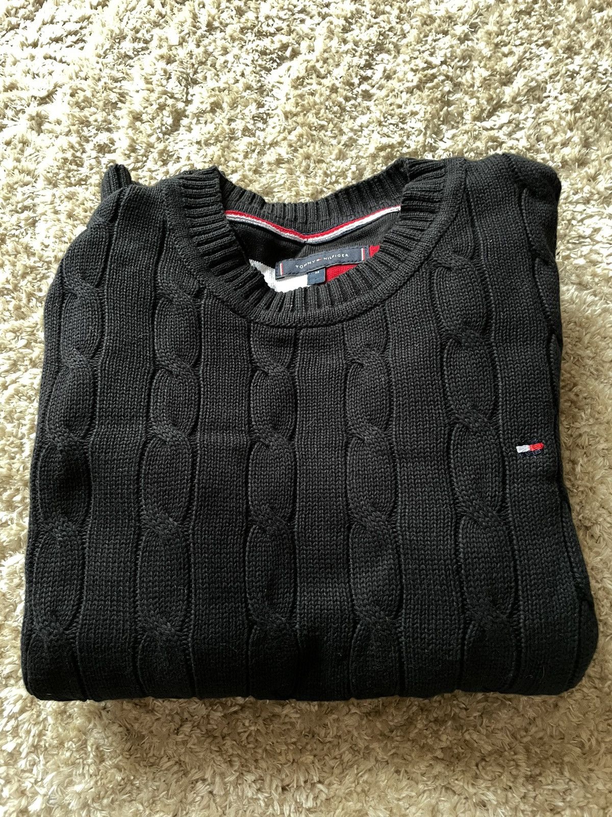 Tommy Hilfiger × Vintage Vintage Tommy Hilfiger Cable Knit Sweatshirt Size US M / EU 48-50 / 2 - 1 Thumbnail