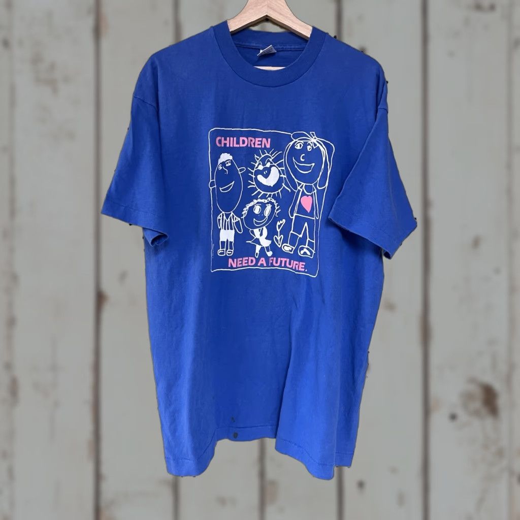 Fruit Of The Loom VINTAGE Fruit of the Loom Stitch T-Shirt XL Men Blue Crew Neck 1992 Regular Cotton Crew Neck Mens XXL? Size US XL / EU 56 / 4 - 1 Thumbnail