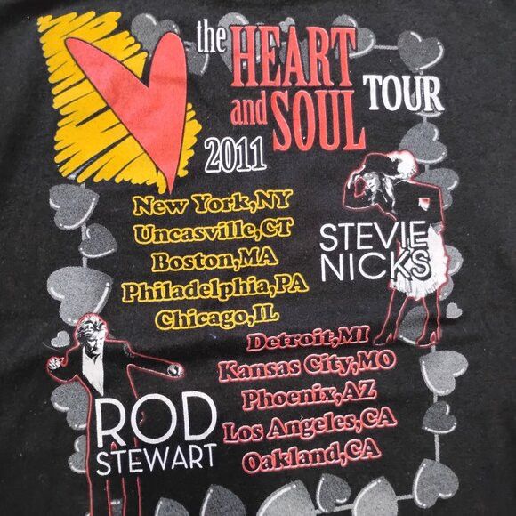 Band Tees Rod Stewart Stevie Nicks The Heart And Soul Tour T-Shirt Size US M / EU 48-50 / 2 - 7 Thumbnail
