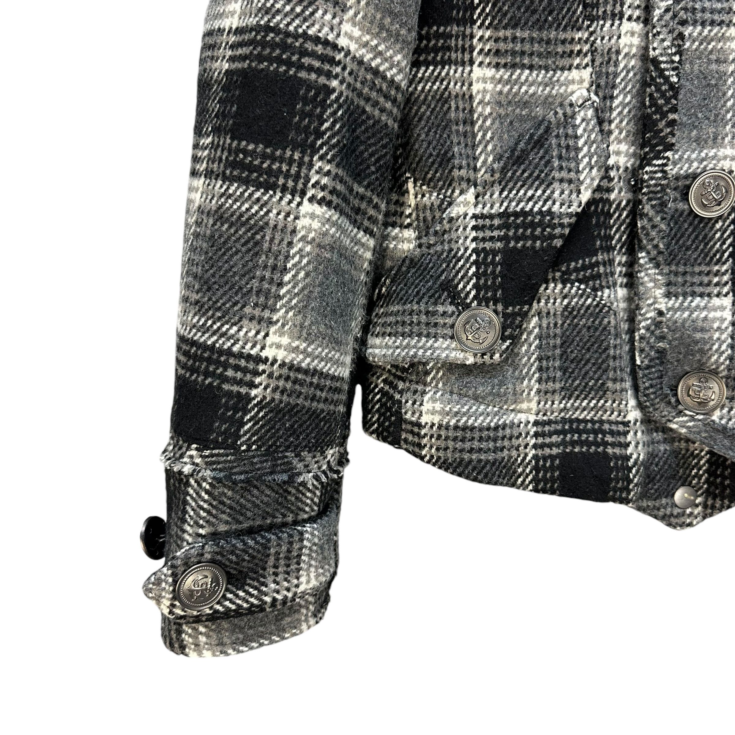 PPFM PPFM Studded Logo Fur Hoodie Tartan Crop Jacket #A54-1246 Size US S / EU 44-46 / 1 - 4 Thumbnail