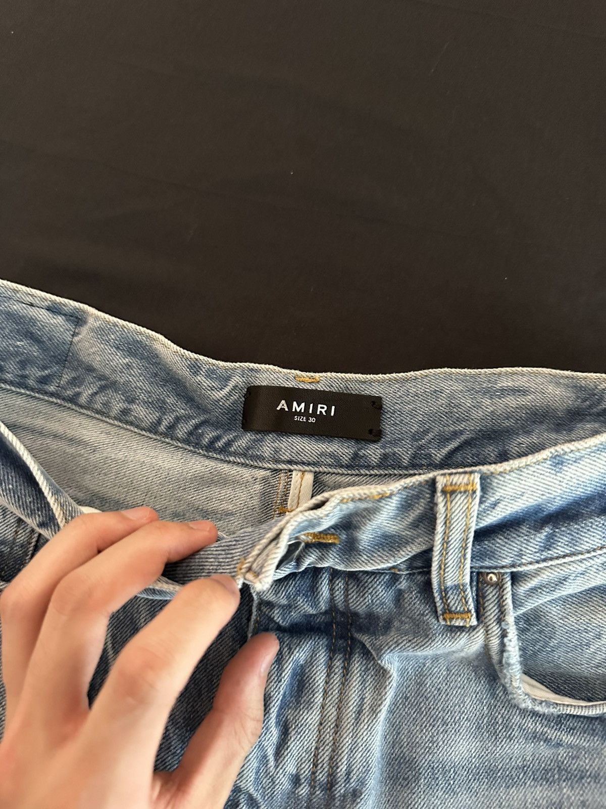 Amiri Amiri Varsity Logo Repair Straight Jeans Size US 30 / EU 46 - 6 Thumbnail