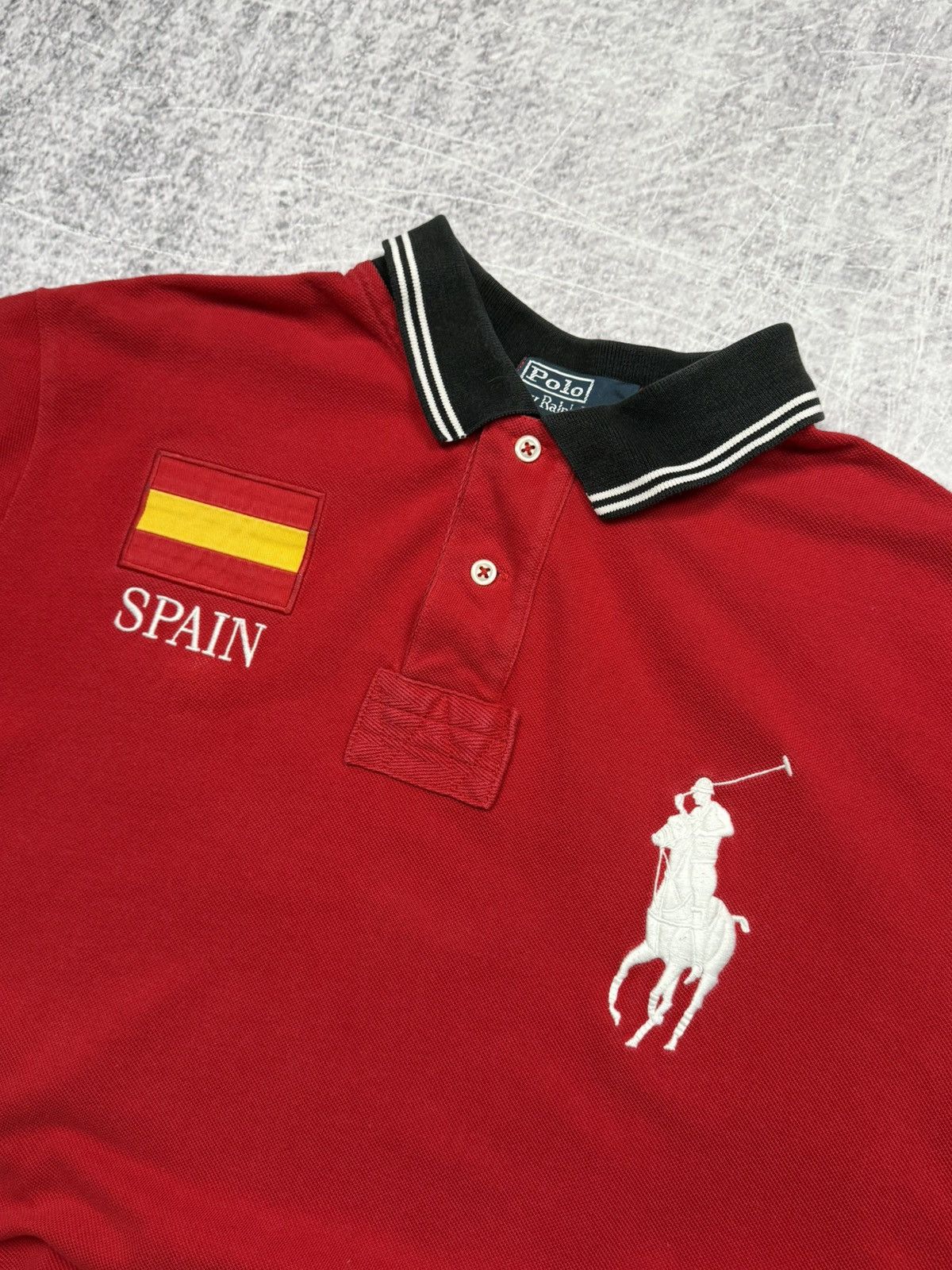 Polo Ralph Lauren Vintage Polo Ralph Lauren Red Spain Espana Polo Shirt Size US XL / EU 56 / 4 - 5 Thumbnail