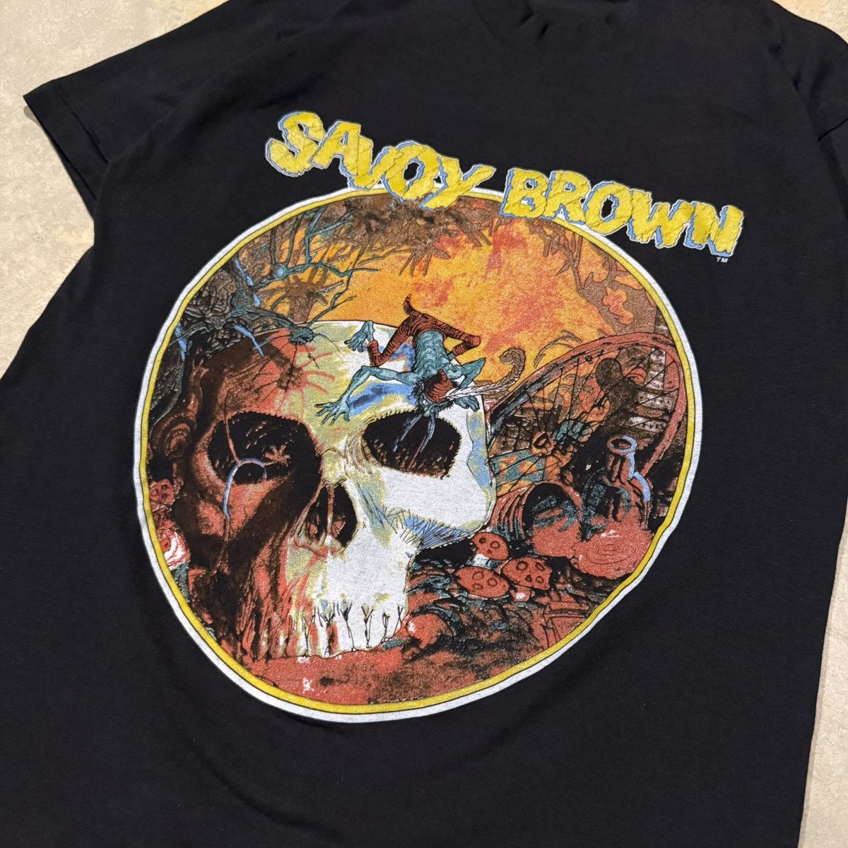 Vintage 1980s Savoy Brown Skull Looking In Band Tour Tee ERD Grunge Size US M / EU 48-50 / 2 - 3 Thumbnail