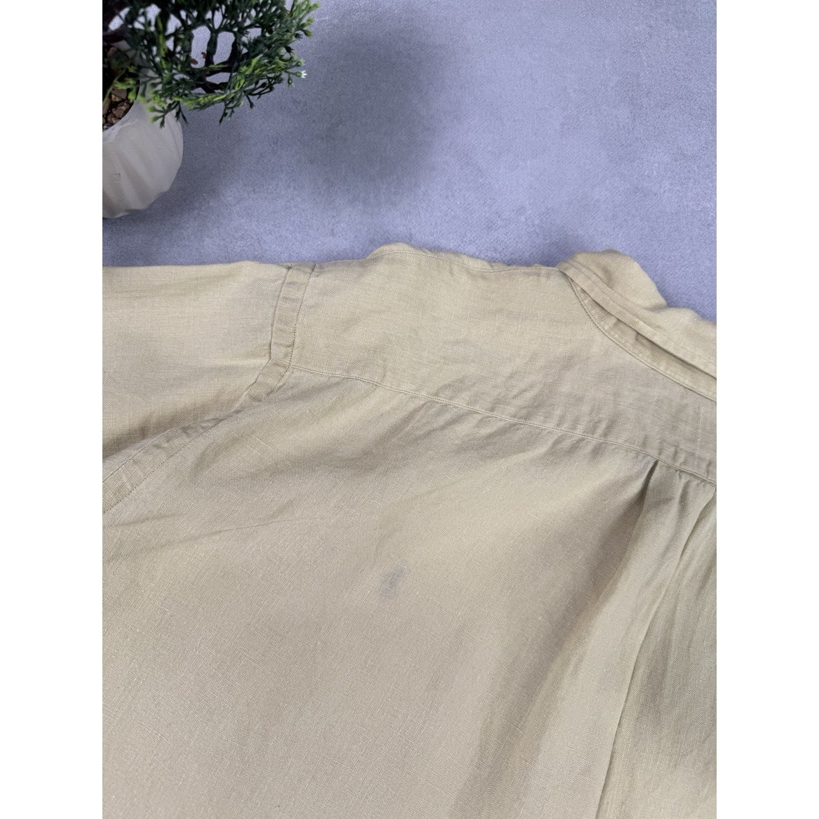 Ralph Lauren Vintage Polo Ralph Lauren Short Sleeve Liven Shirt Beige Size US XL / EU 56 / 4 - 17 Thumbnail