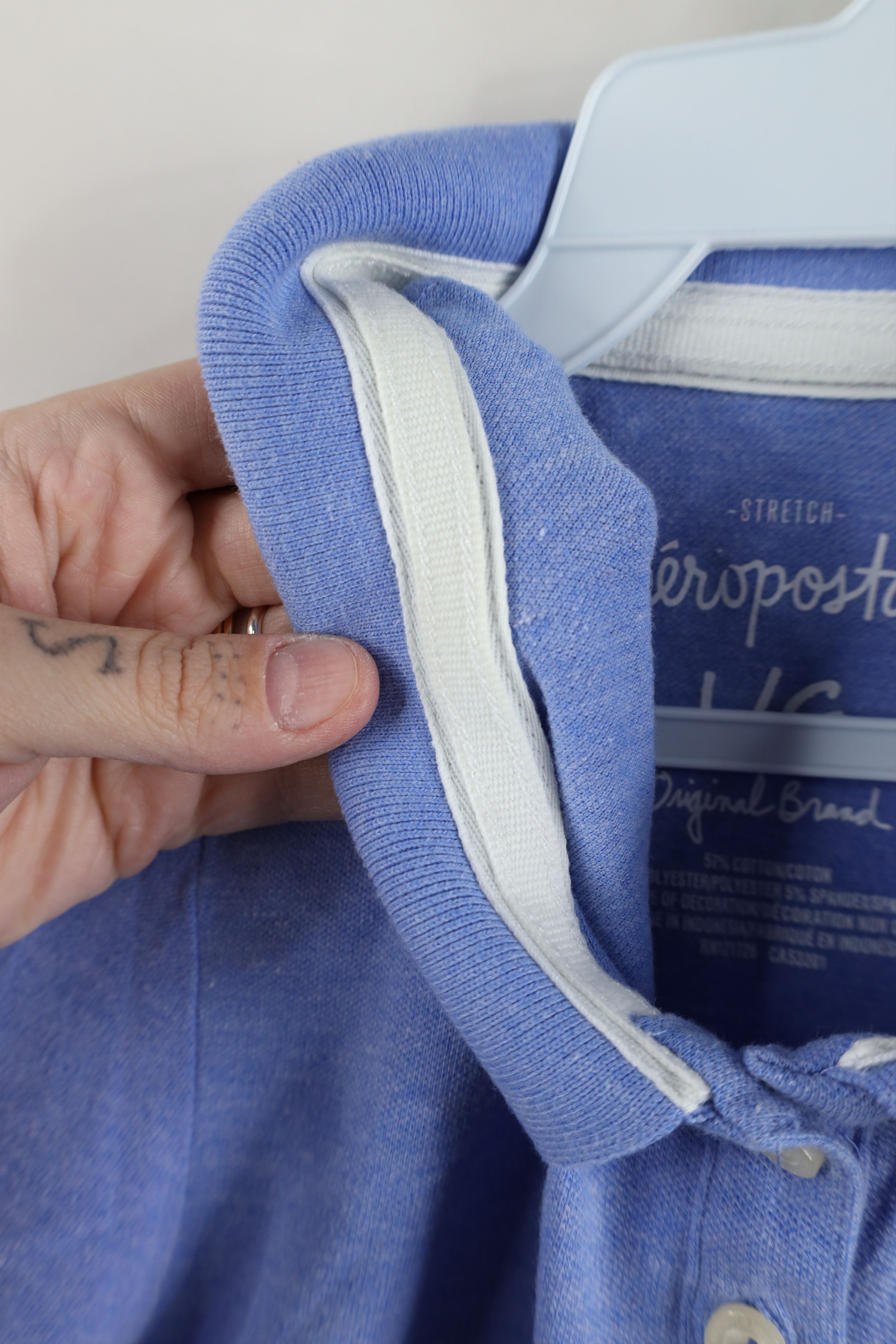 Aeropostale Vintage Y2K Aeropostale Collared Polo Shirt Heather Blue Size L / US 10 / IT 46 - 11 Thumbnail