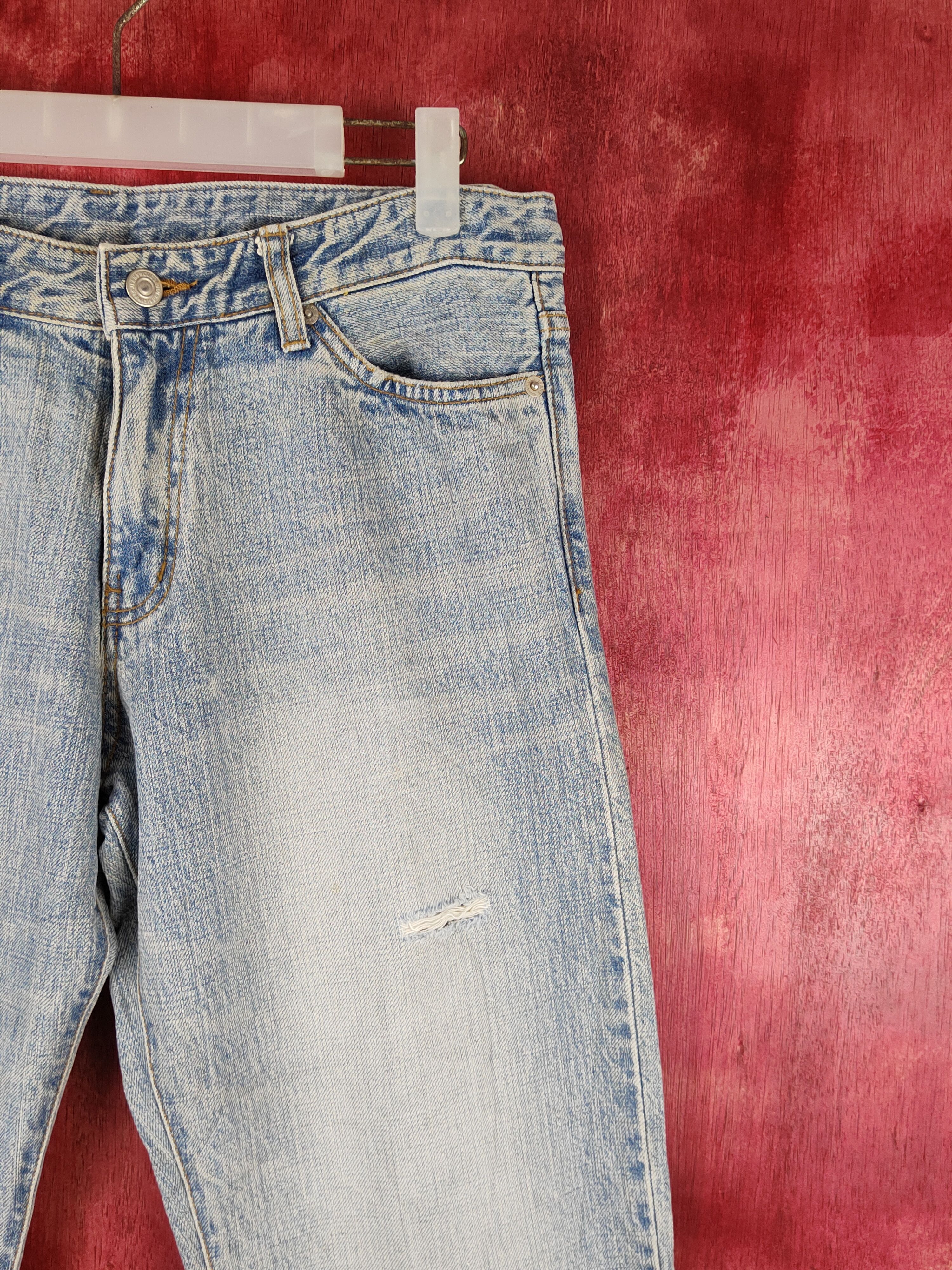 Japanese Brand Cocolulu Blue Faded Distressed Multipocket Denim #S1530 Size 29" - 5 Thumbnail