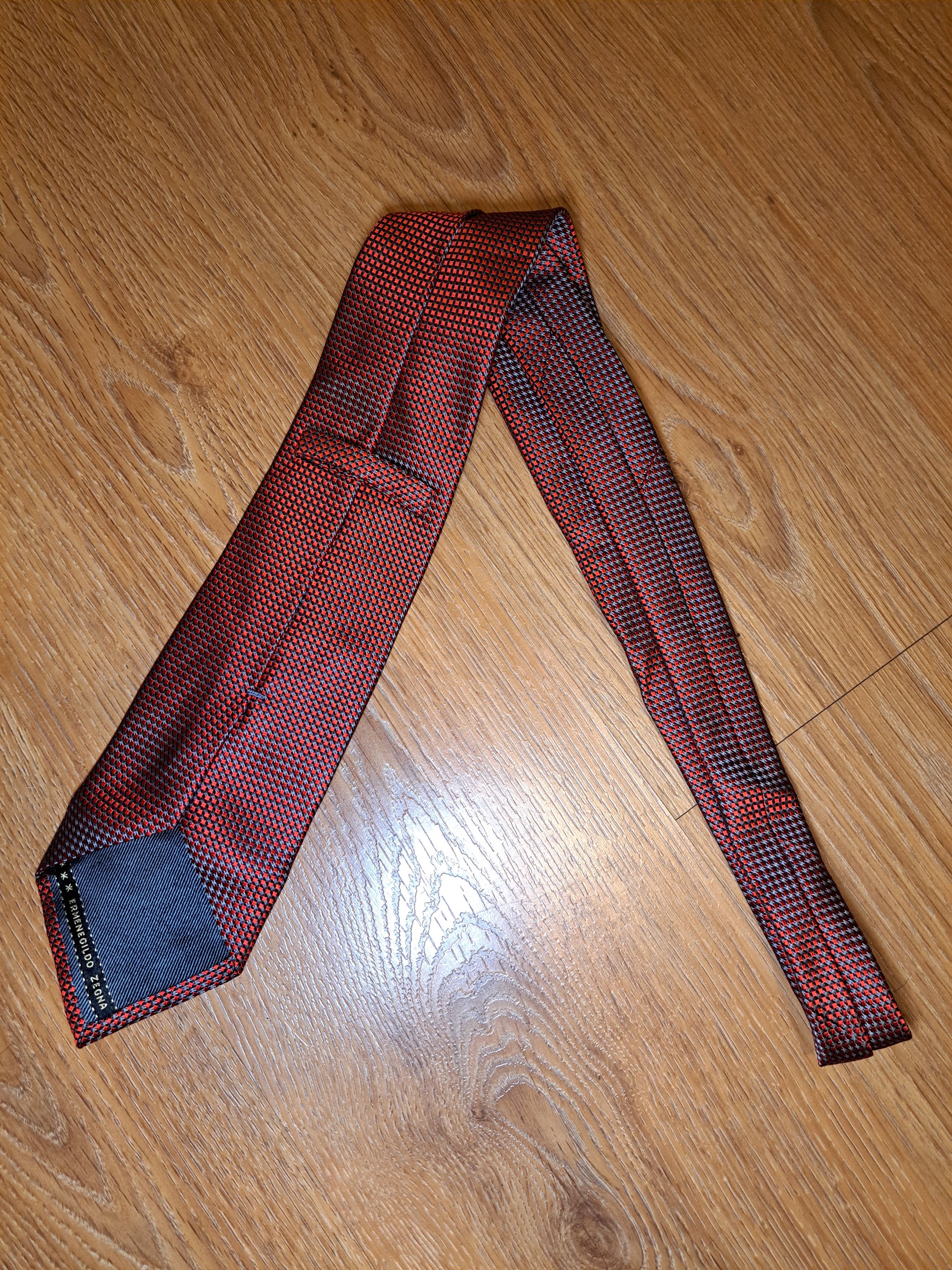 Ermenegildo Zegna Ermenegildo Zegna 100% Silk Tie Mens Red Geometric Necktie Size ONE SIZE - 5 Thumbnail