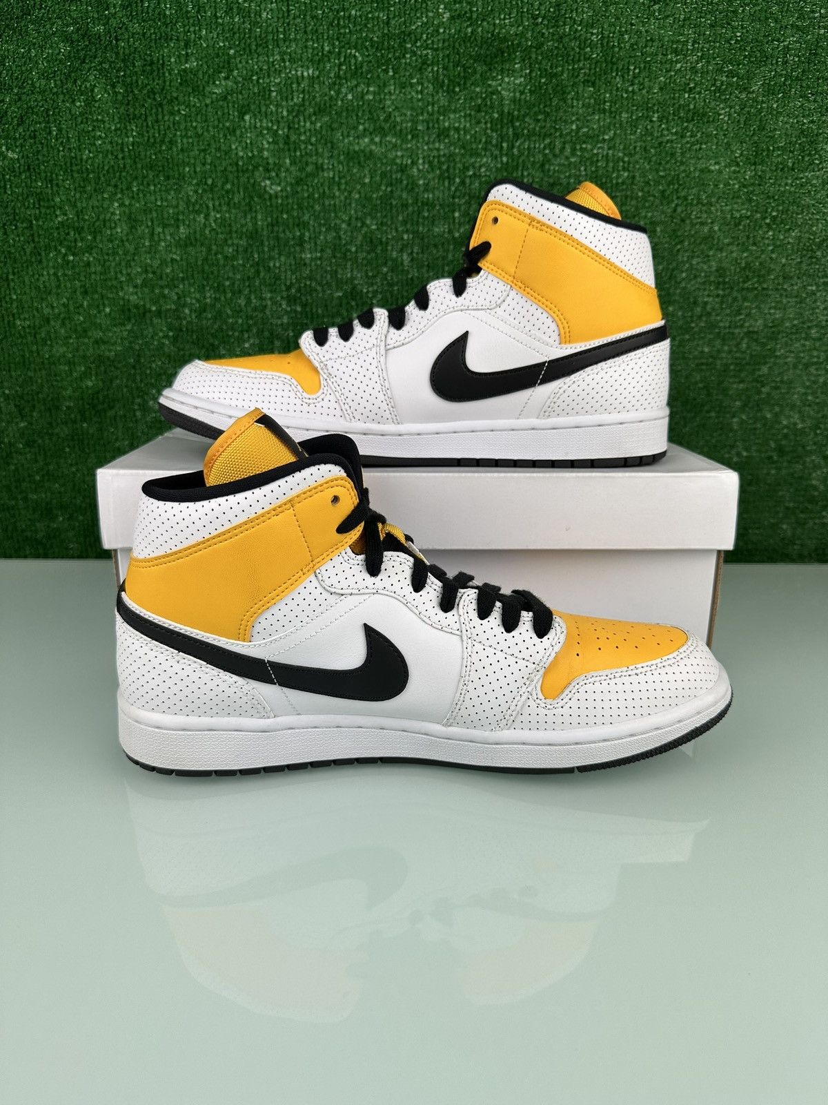 Jordan Brand Air Jordan 1 Mid Perforated - White University Gold W Size US 10.5 / EU 43-44 - 3 Thumbnail