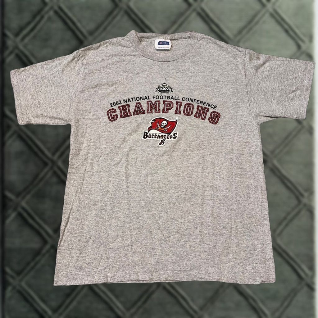 NFL VINTAGE Tampa Bay Buccaneers Super Bowl XXXVII Champs 2003 NFL T-Shirt Large Gray Mens L Size US L / EU 52-54 / 3 - 1 Thumbnail