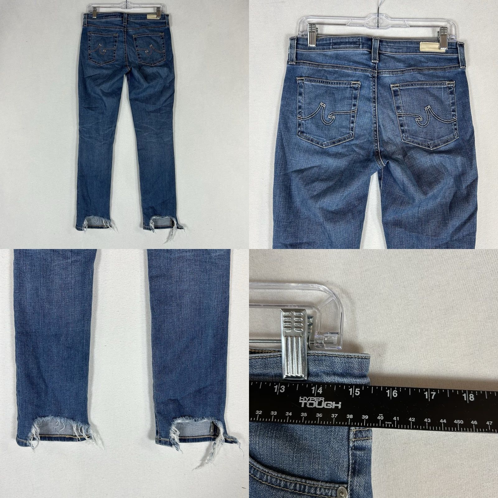 Vintage AG Adriano Goldschmied The Prima Jeans Women’s 28R Cigarette Skinny Ankle Denim Blue City Hipster Rock USA - Mens/Womens Size 28" / US 6 / IT 42 - 8 Thumbnail