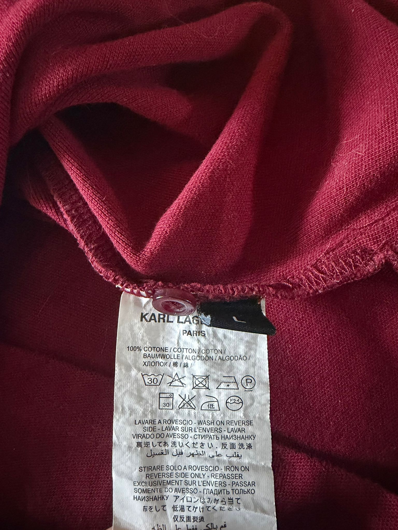 Karl Lagerfeld Karl Lagerfeld Paris Ikonik Patch Polo Shirt Burgundy L Size US L / EU 52-54 / 3 - 2 Thumbnail