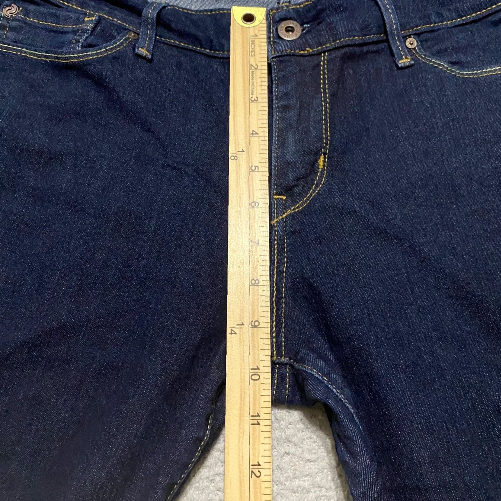 Denizen DENIZEN Jeans Womens Mid Rise Skinny 14 Blue Denim Dark Wash 5-Pocket Design Regular Stretch - Denim - Jeans Womens Size 36" / US 14 / IT 50 - 7 Thumbnail