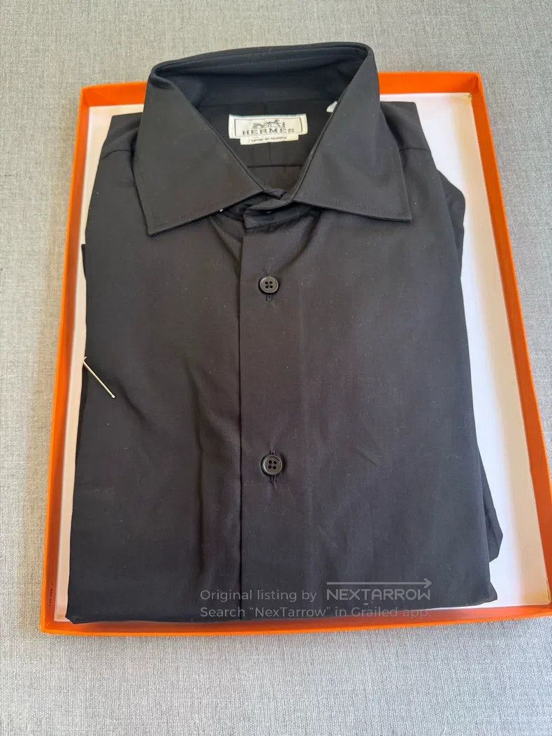 Hermes Hermes Black long-sleeve shirt Size US XXS / EU 40 - 1 Thumbnail