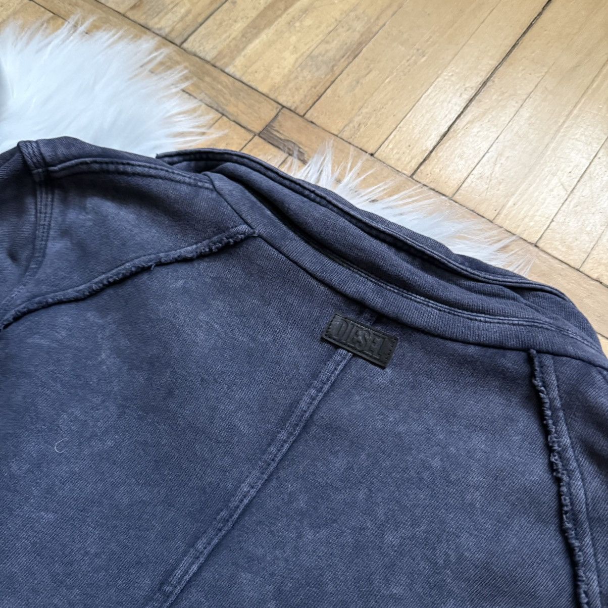 Diesel 📌 Vintage Diesel Y2K Avant-Garde Faded Grey Cardigan Size S / US 4 / IT 40 - 15 Thumbnail