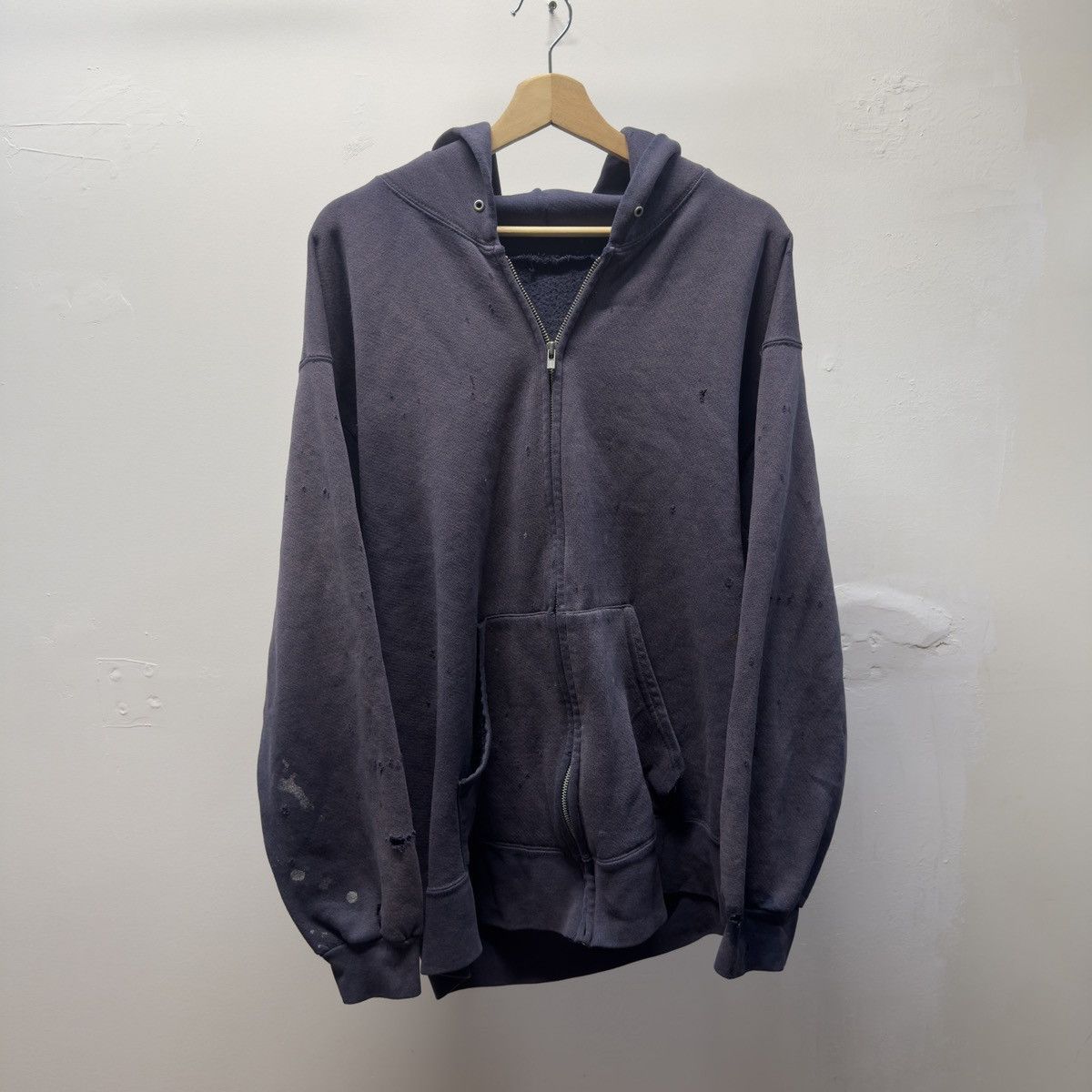 Vintage 90s Thrashed Faded Distressed Zip Hoodie ERD Grunge Chrome Size US XL / EU 56 / 4 - 1 Thumbnail