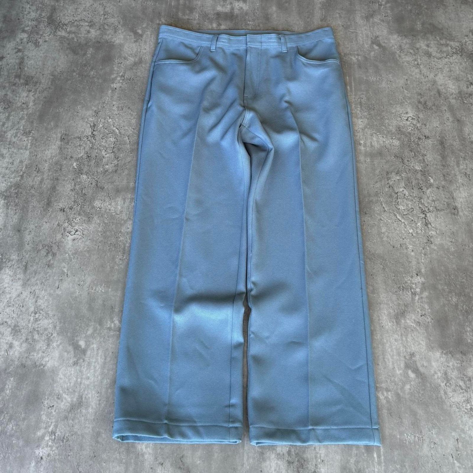 Blair × Japanese Brand Vintage 1990s John Blair Embroidered Blue Dress Pants Size US 37 - 1 Thumbnail
