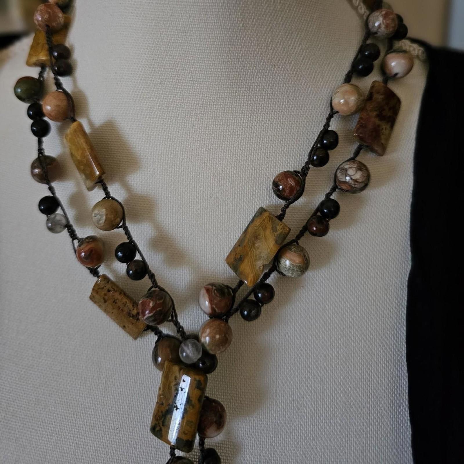 Designer Handmade Gemstone Lariat Style Necklace Size ONE SIZE - 2 Thumbnail