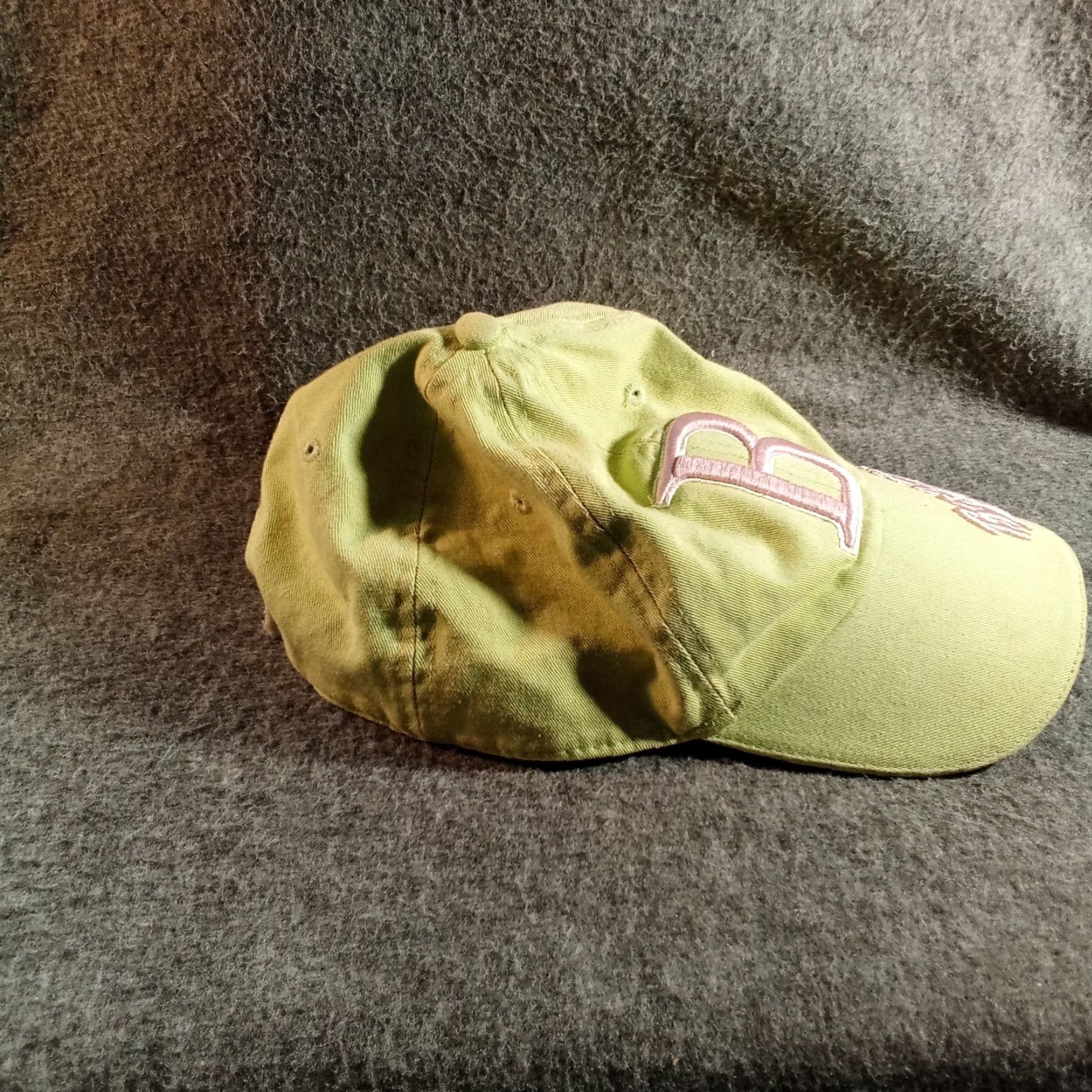 Spell VINTAGE Boston Hat Cap Strap Back Adjustable Womens Green Pink Logo Spell Out Script Size ONE SIZE - 7 Thumbnail