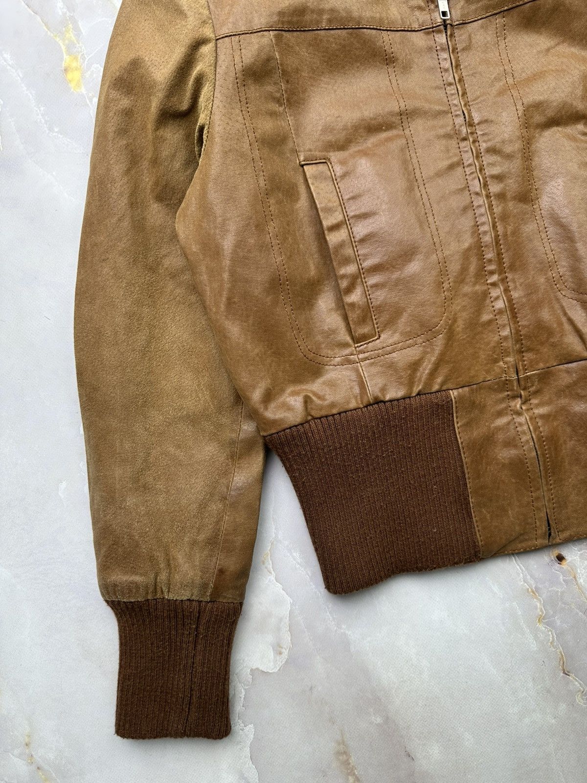 Japanese Brand Vintage Leather Jacket (E1) Size M / US 6-8 / IT 42-44 - 3 Thumbnail
