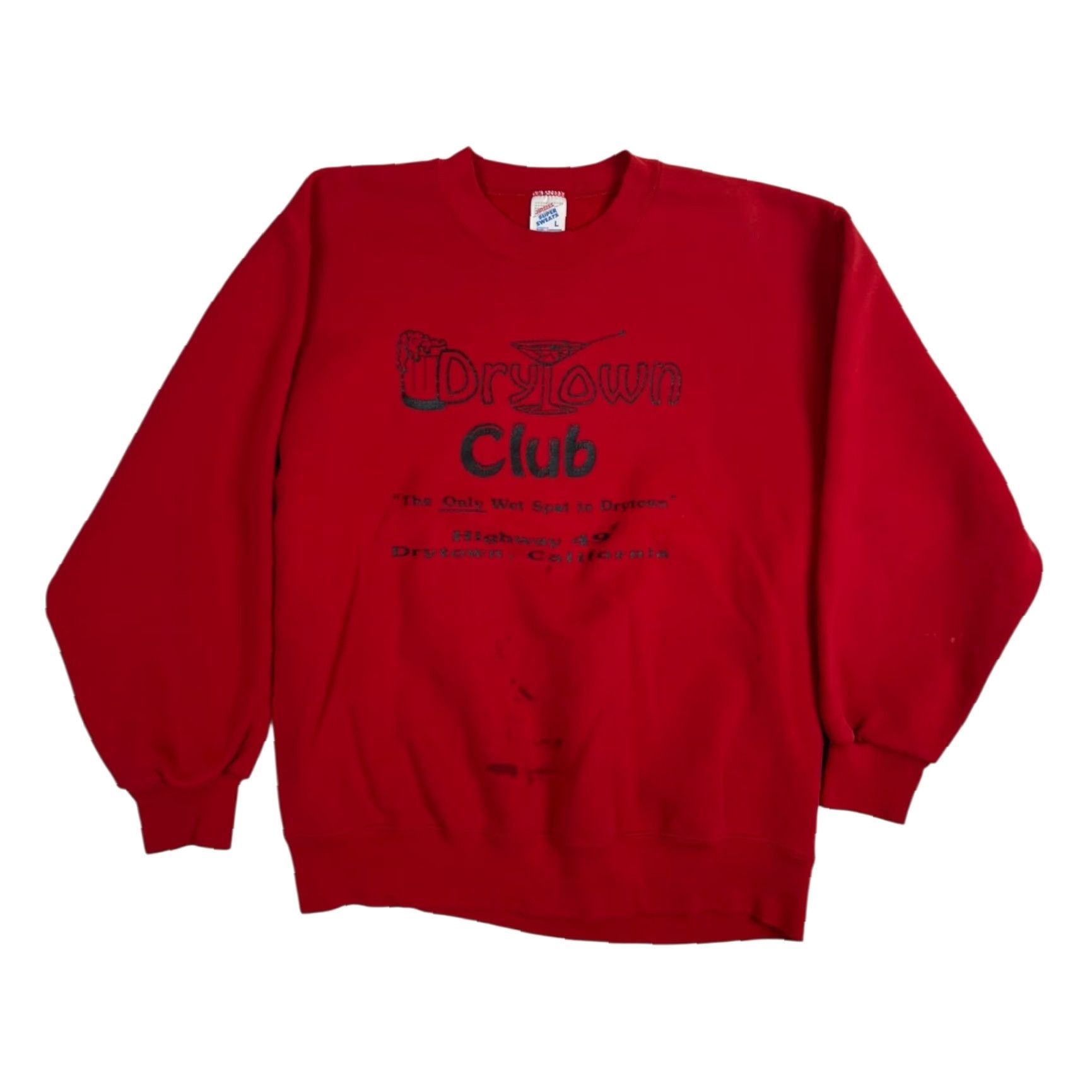 Jerzees VINTAGE Jerzees Sweatshirt Red 90s California USA Made Long Sleeve Crew Neck Fleece Size L Men Pullover Winter Fall Spring Beer Pattern Solid Size US L / EU 52-54 / 3 - 2 Thumbnail