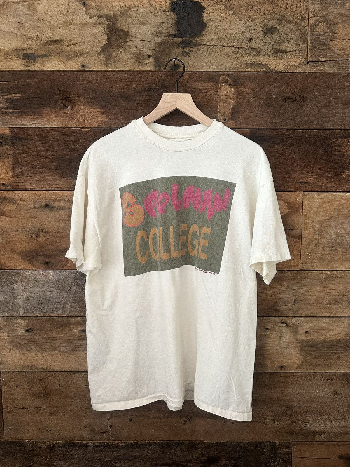 Hanes 90s Vtg Spelman College HBCU Hanes Beefy-T Single Stitch XL Size US XL / EU 56 / 4 - 1 Thumbnail