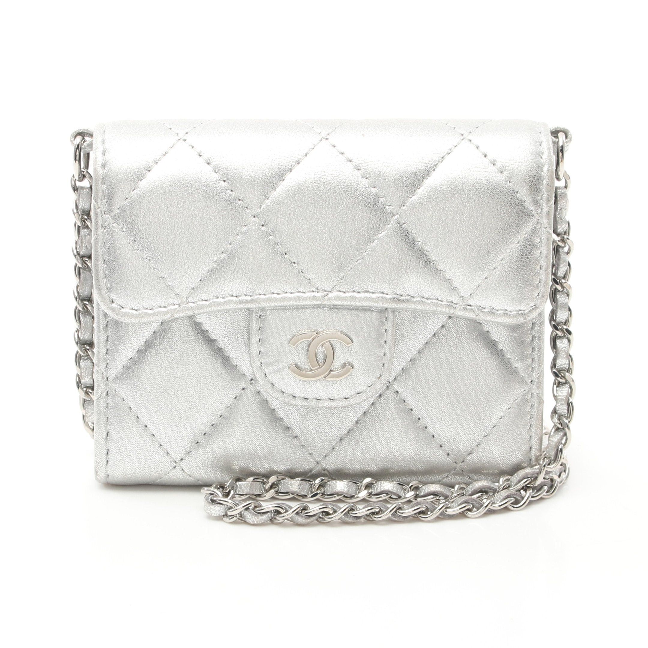 Chanel Chanel Matelasse Mini Chain Wallet Leather Silver Hardware Size ONE SIZE - 1 Thumbnail