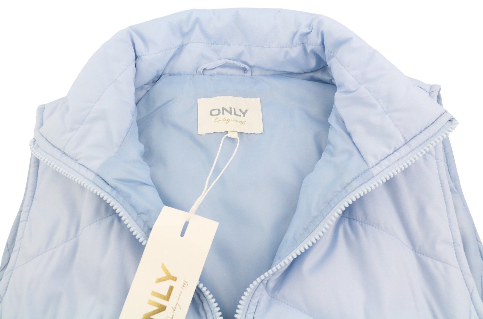 Other NICOLE QUILT S Light Blue Padded High Neck Zip 88027 Size S / US 4 / IT 40 - 6 Thumbnail