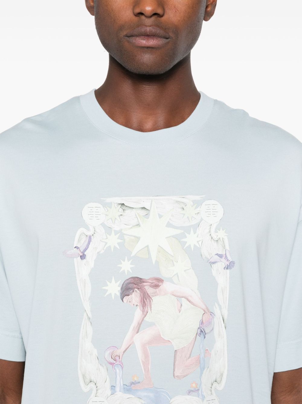 Givenchy o1h1sh11224 Standard Short Sleeve T-Shirt in Sky Blue Size US XXL / EU 58 / 5 - 5 Thumbnail