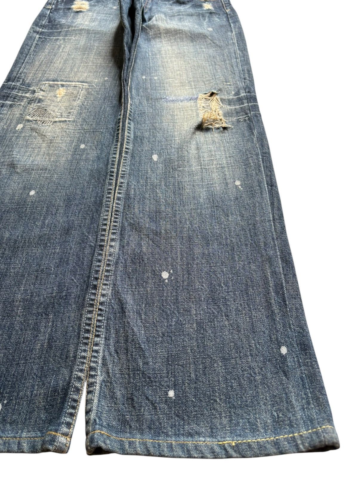 Other Vintage 575 Painted Mud Wash Patch Distress Baggy Jeans Size US 29 - 7 Thumbnail