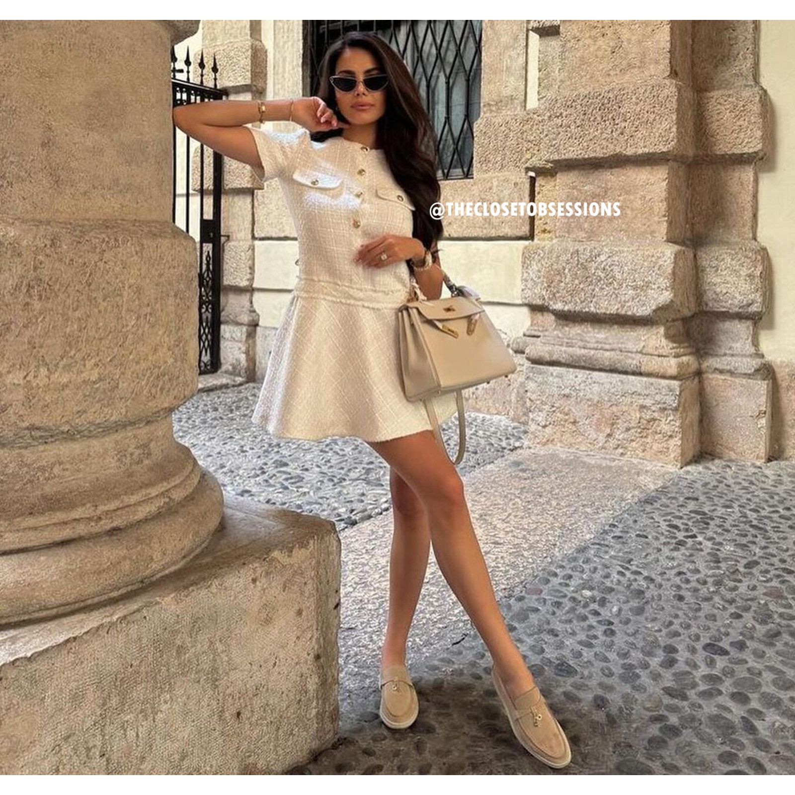 Zara CHANEL VIBES!!! ZARA BLOGGER FAVE!! Textured Short Dress NWT Size L / US 10 / IT 46 - 20 Thumbnail