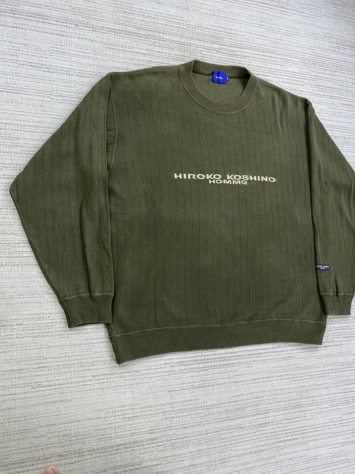 Designer × Hiroko Koshino Homme × Vintage Vtg 90s Hiroko Koshino Homme Embroidery Spellout Sweatshirt Size US XL / EU 56 / 4 - 3 Thumbnail