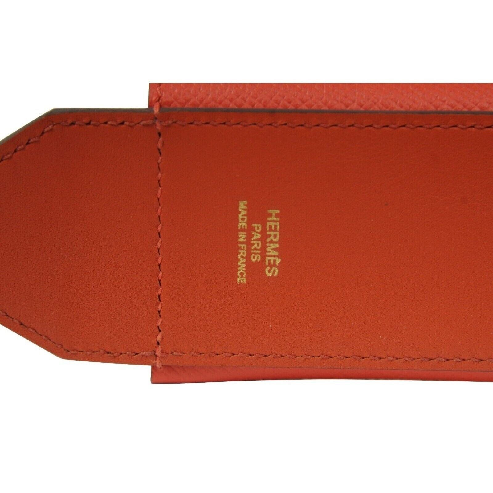 Hermes Kelly Pocket Bag Strap Swift Epsom Terre Battue Capucine Red Size ONE SIZE - 10 Thumbnail