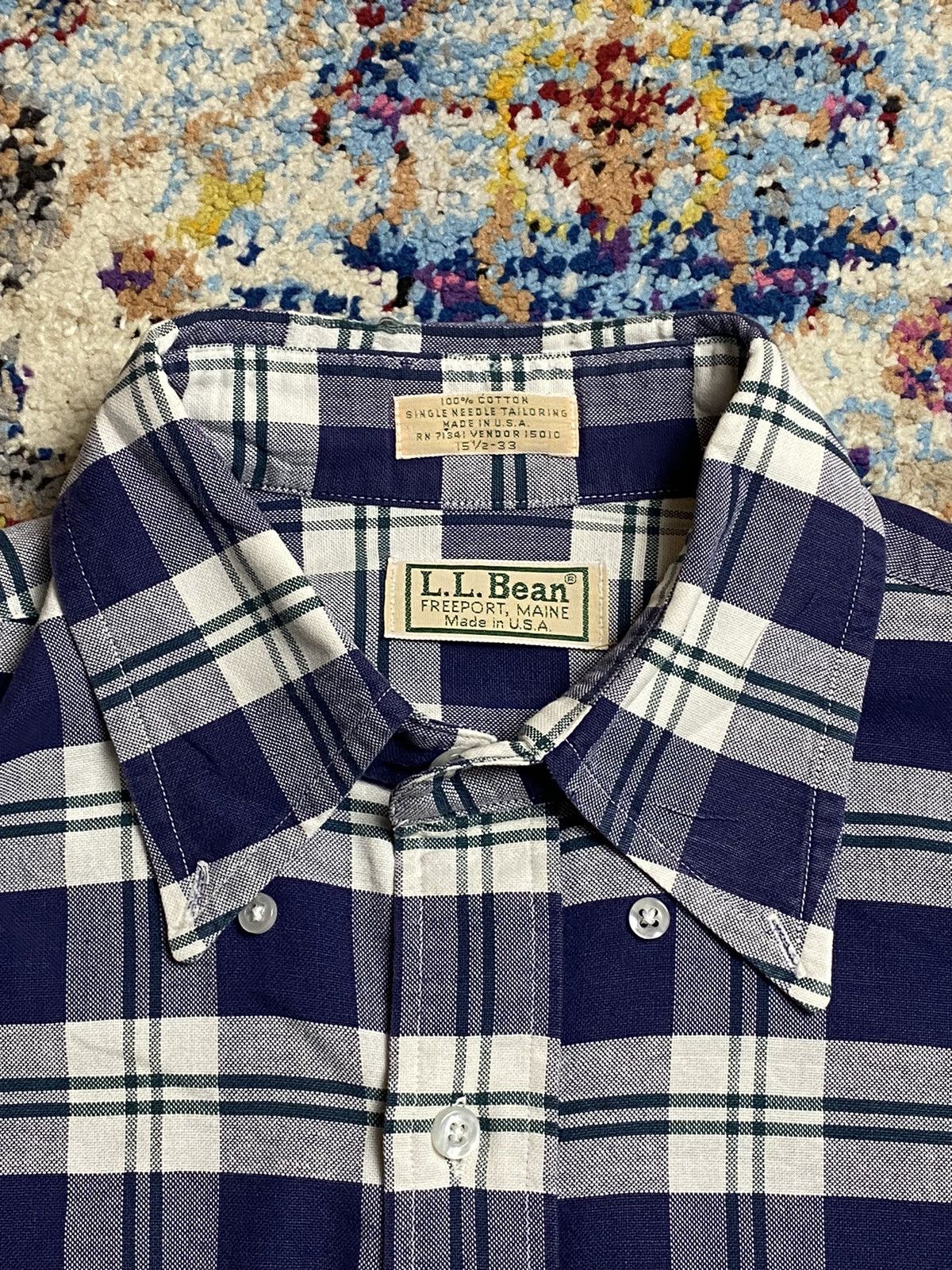 L.L. Bean Vtg 90s LL Bean single needle Button Up Checkered Shirts Size US L / EU 52-54 / 3 - 3 Thumbnail