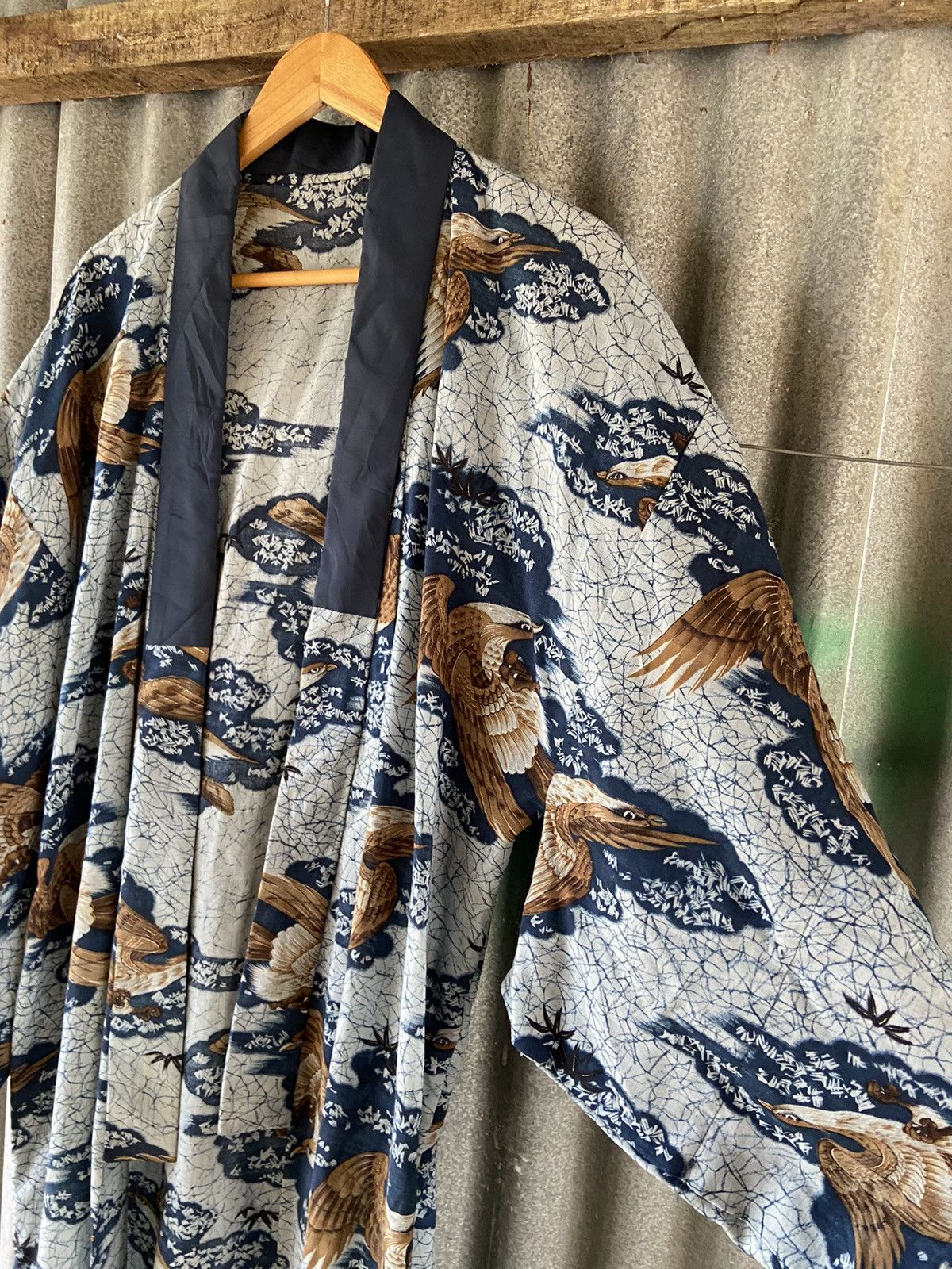 Komono Vintage Japanese Kimono Eagles Mountain Landscape Size US L / EU 52-54 / 3 - 5 Thumbnail