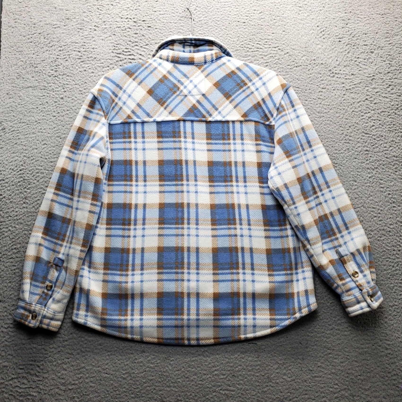 Vintage Sage Collective Womens L Multi Plaid Sherpa Lined Collared Fleece Shacket Size L / US 10 / IT 46 - 2 Thumbnail
