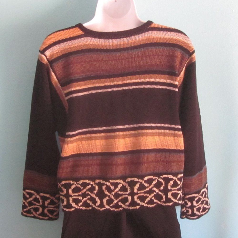 Handmade Bill Baber Handknit in Edinburgh Scotland Brown Crop Cardigan Sweater Size M Size M / US 6-8 / IT 42-44 - 6 Thumbnail