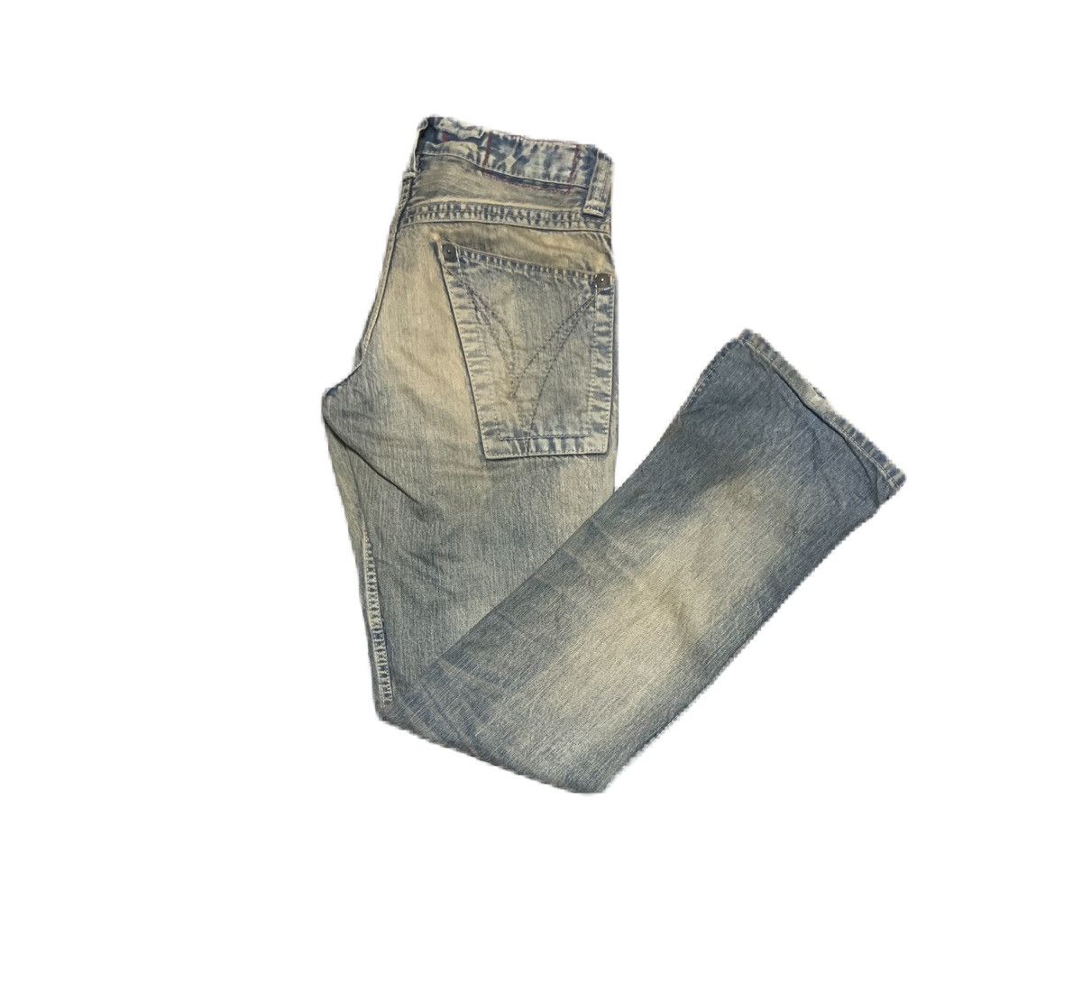 Japanese Brand Vintage 90s Blue Way Low Flare Bootcut Bell Bottom Jeans Size US 32 / EU 48 - 2 Thumbnail