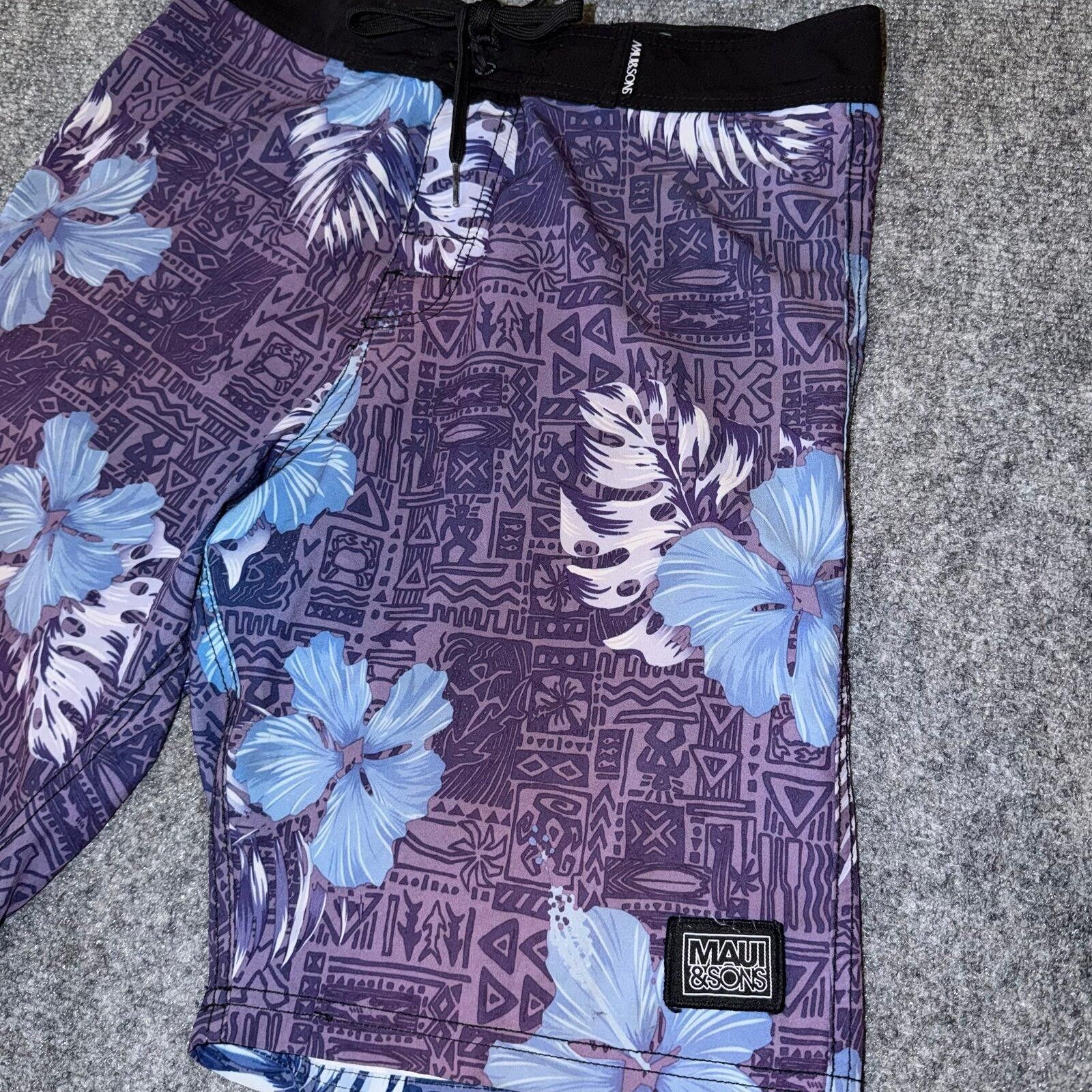 Maui and Sons Maui & Sons Floral Surf Board Shorts Mens SM Vtg y2k 90s Size US 30 / EU 46 - 2 Thumbnail