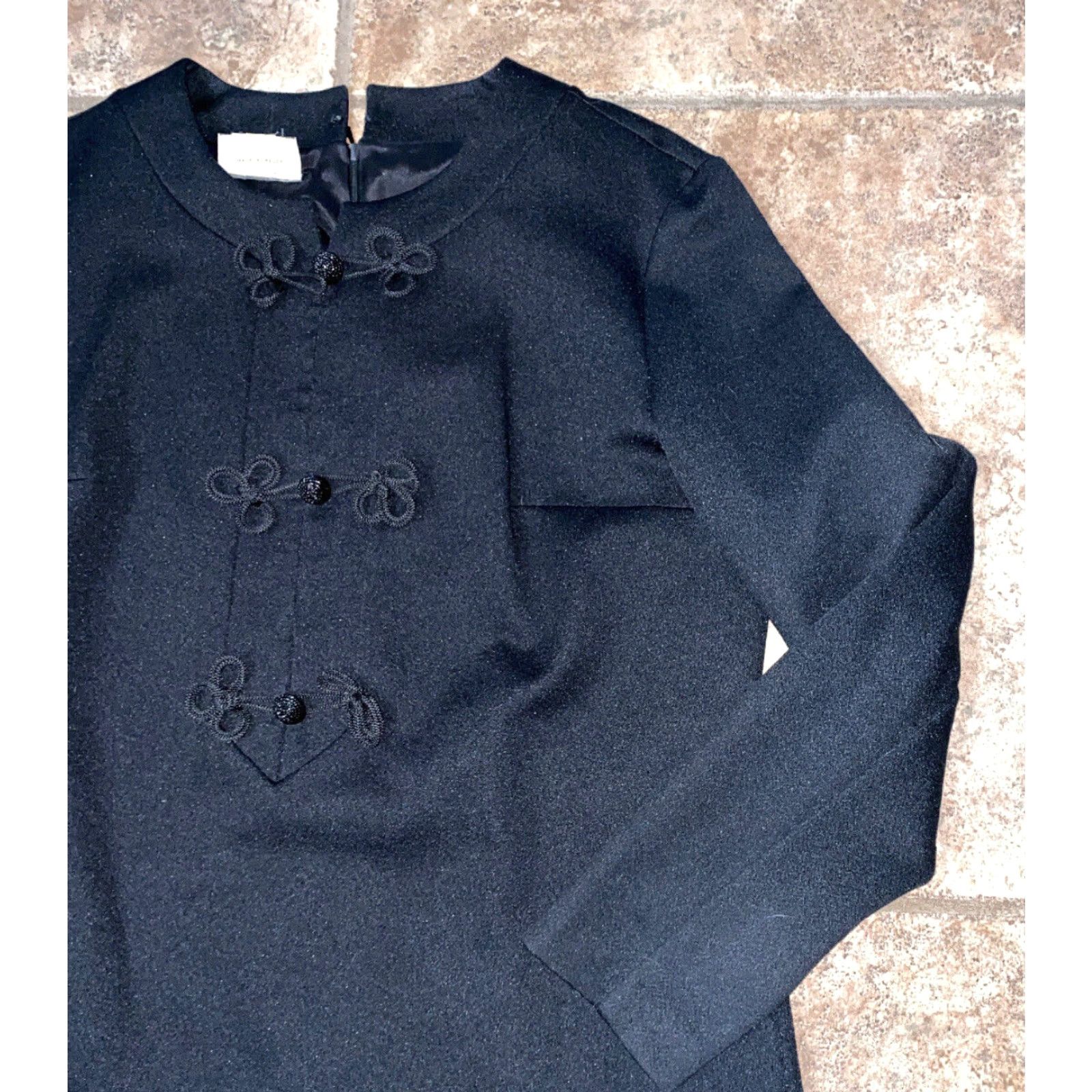 TED LAPIDUS VINTAGE Lapidus Women's Dress Black Size 46 Mid-Length Long Sleeve Casual Swedish Made Size L / US 10 / IT 46 - 2 Thumbnail