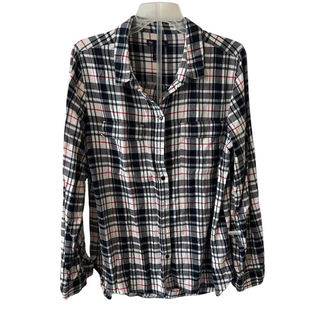 Gap GAP Women's Button Down Long Sleeve Boyfriend Flannel Shirt Size S / US 4 / IT 40 - 1 Thumbnail