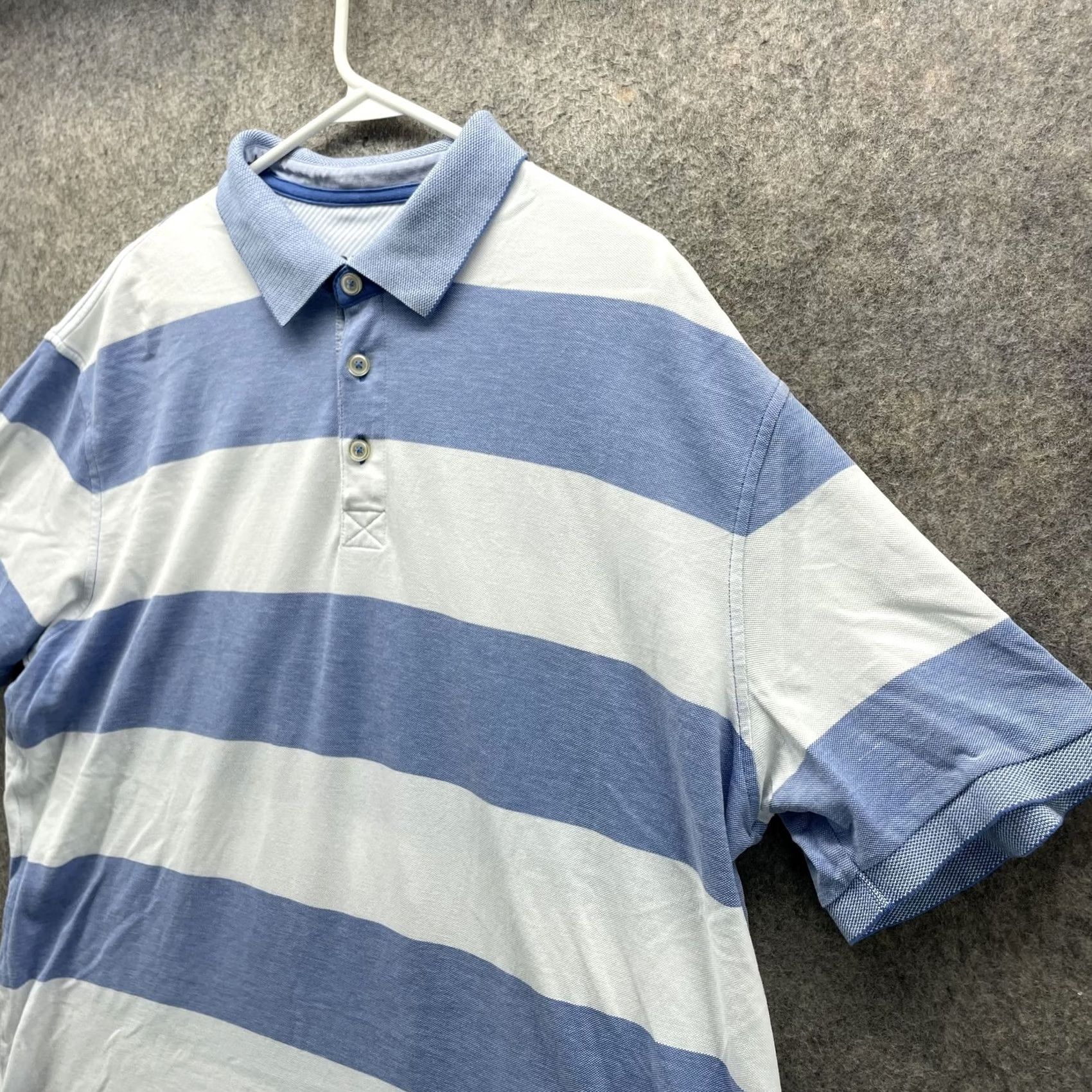 Orvis Orvis Polo Shirt Mens XL Blue White Striped Short Sleeve 100% Cotton Classic Fit Golf Casual Size US XL / EU 56 / 4 - 4 Thumbnail