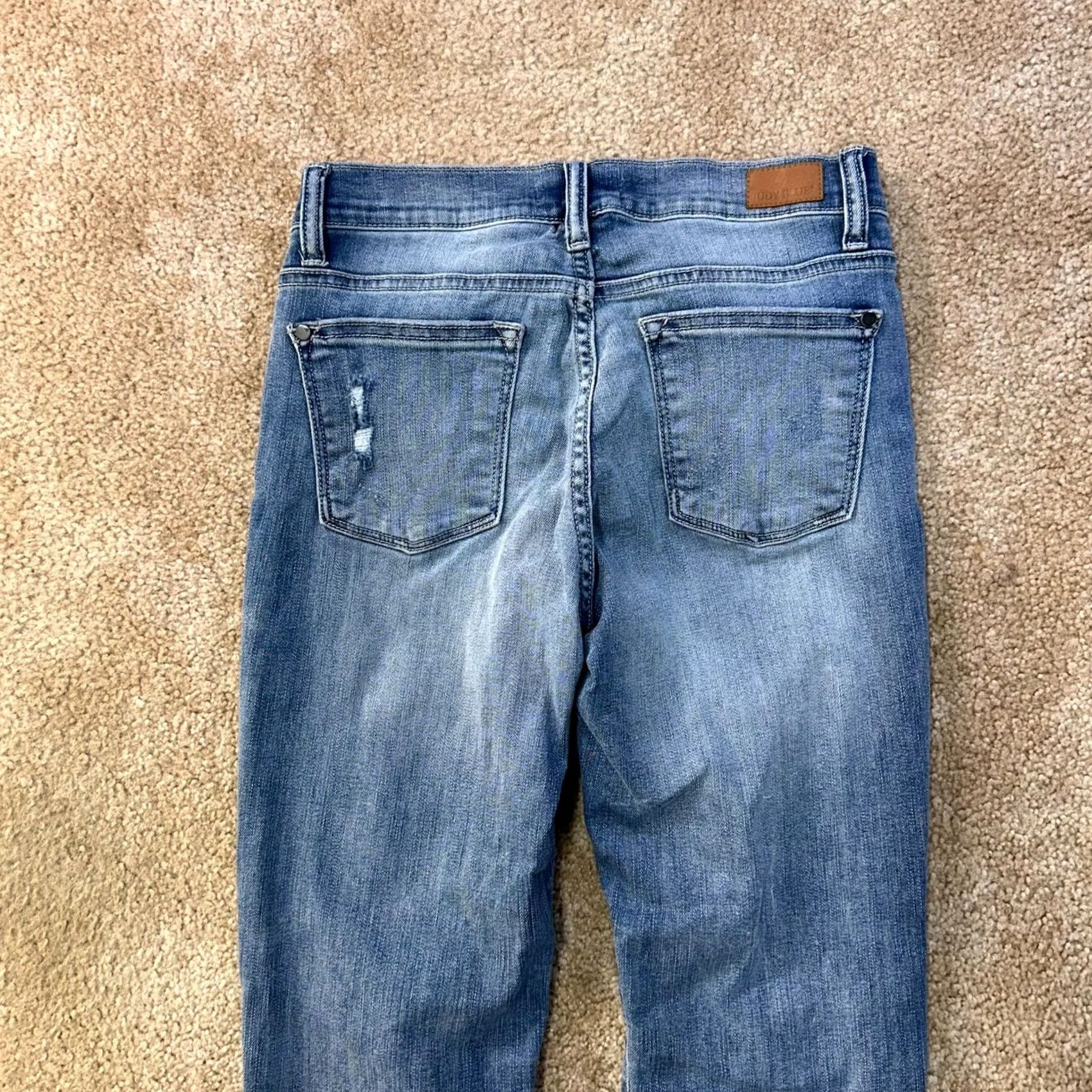 Denime Judy Blue Jeans Women's 5/27 Relaxed Fit High-Rise Denim Blue Stretch 5-Pocket Inseam 26" Cotton Blend Skinny Rise High-Type - XS? Size 27" / US 4 / IT 40 - 5 Thumbnail