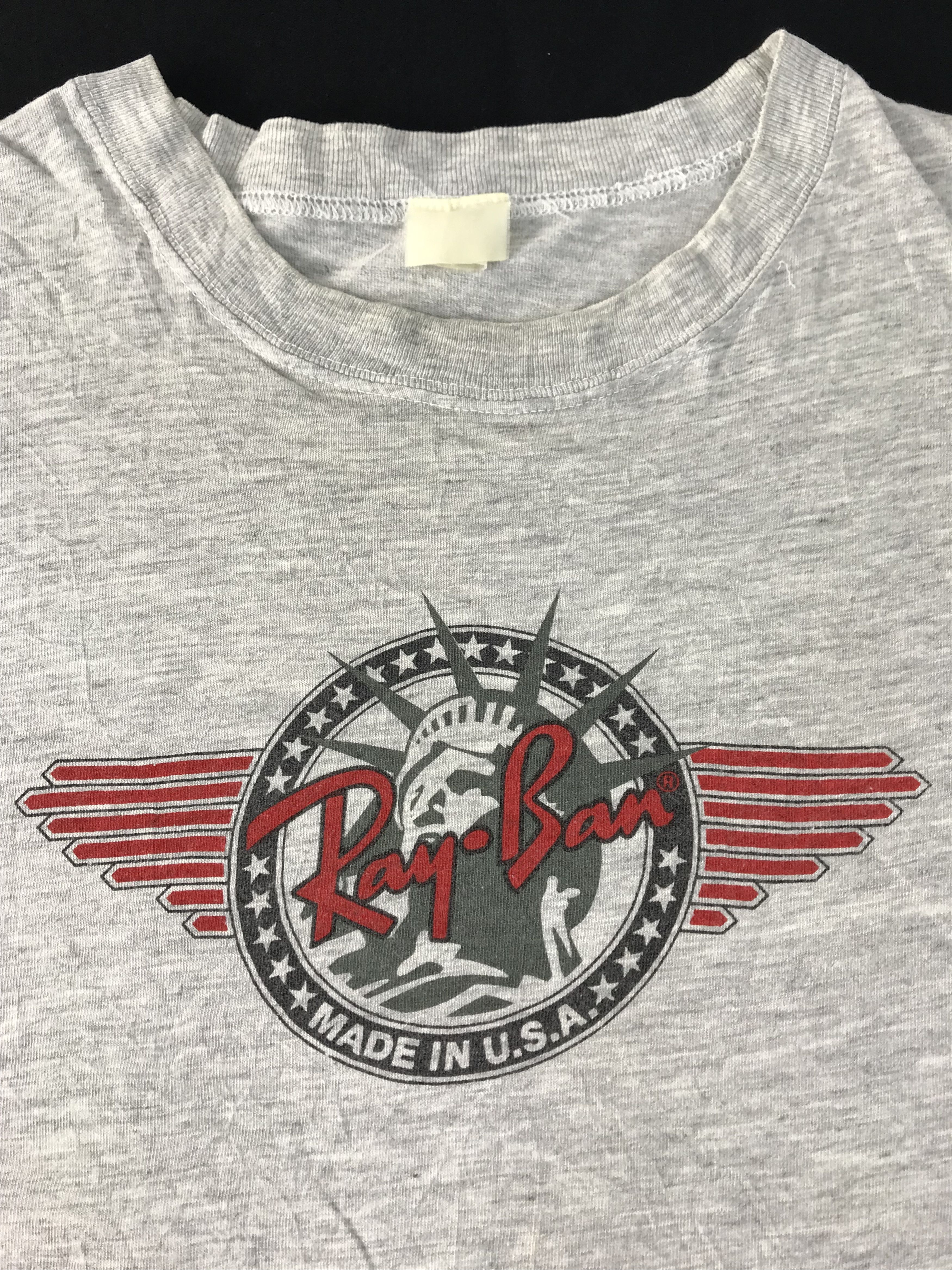 RayBan Rayban Wing Statue Liberty Design Logo Tee Made In Usa Size US L / EU 52-54 / 3 - 4 Thumbnail