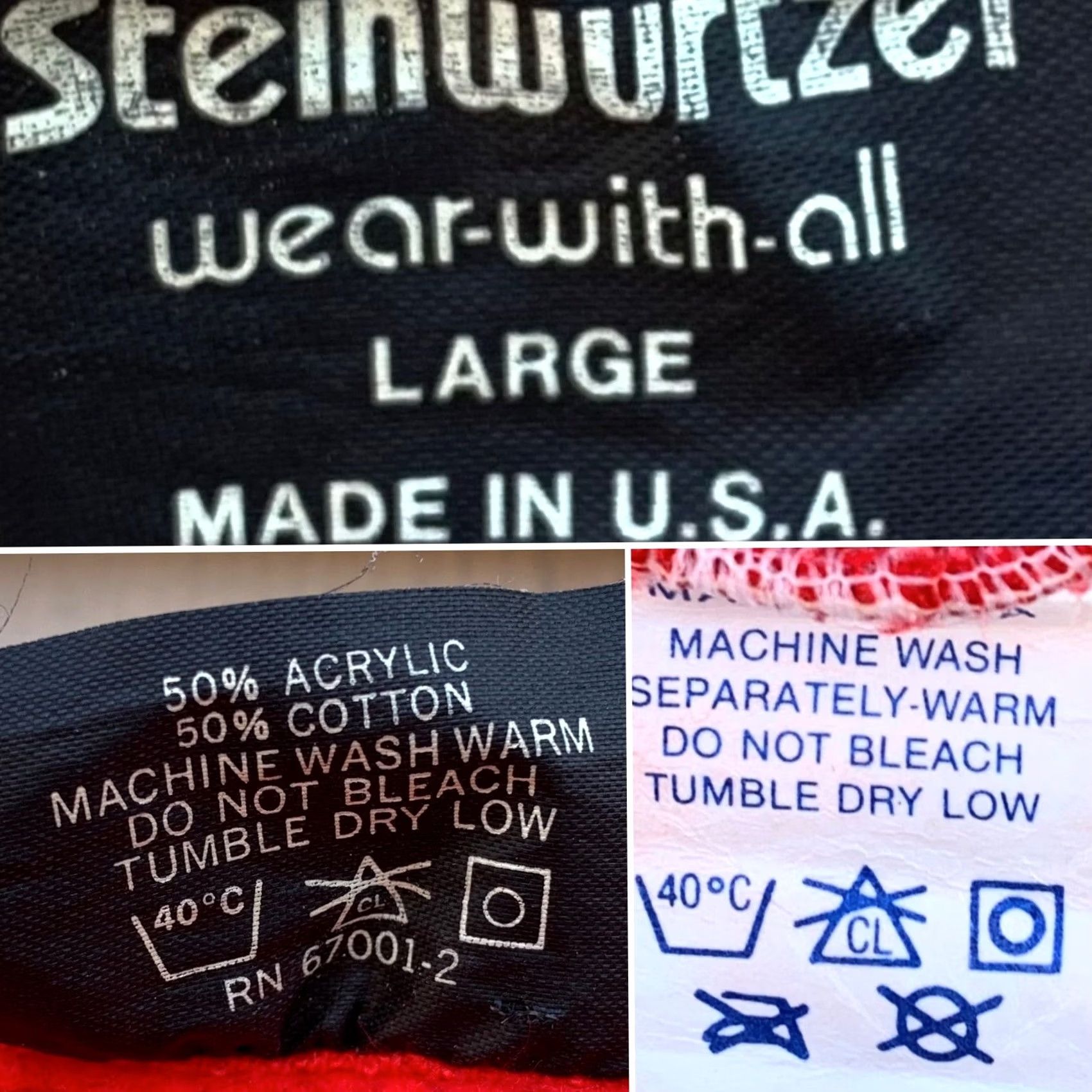 Vintage VINTAGE Steinwurtzel Sleeveless Sweatshirt Muscle Shirt Red Embroidered Blue Size L Mens 80s Size US L / EU 52-54 / 3 - 6 Thumbnail