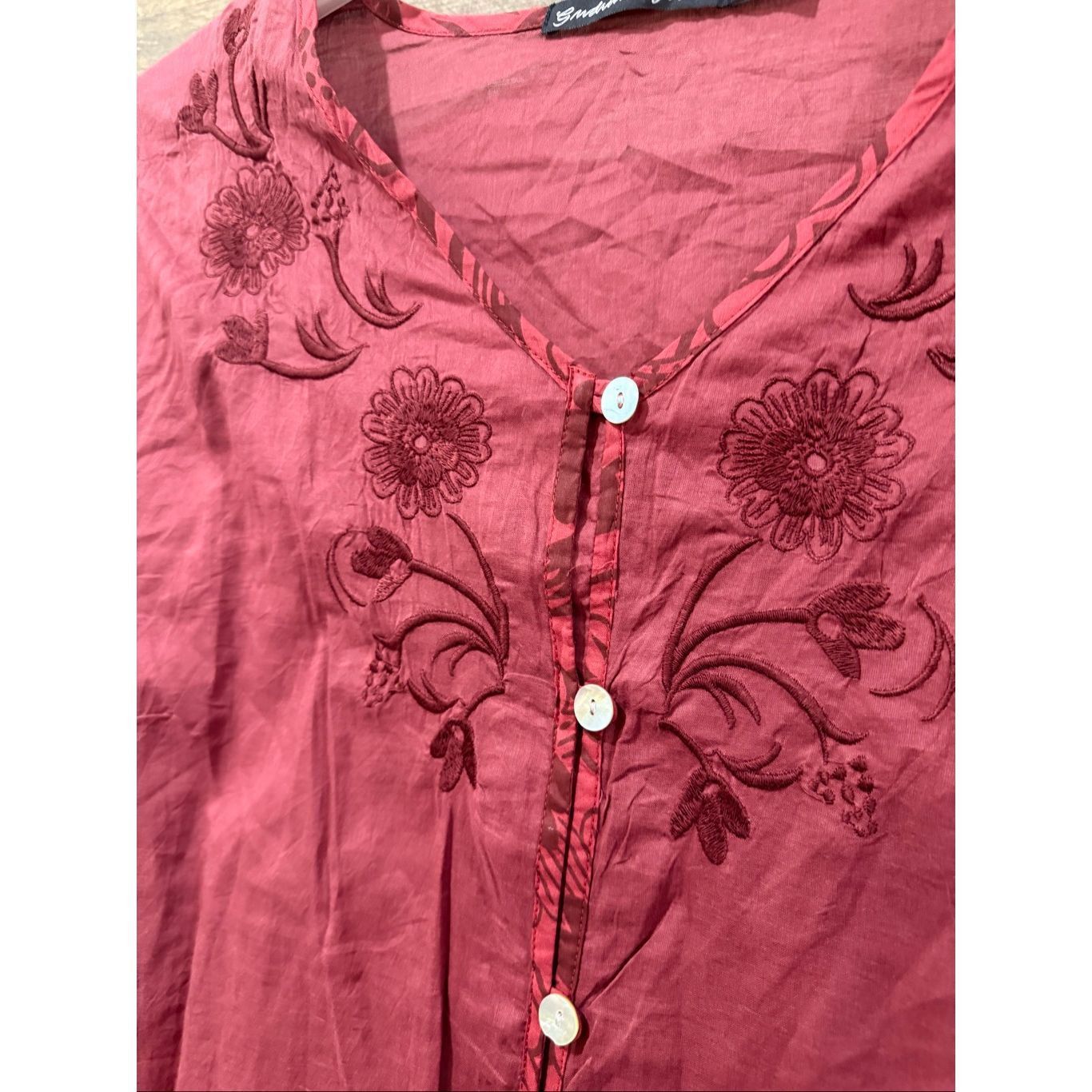 Guru Gudrun Sjoden button front tunic blouse pockets size Large Size L / US 10 / IT 46 - 6 Thumbnail