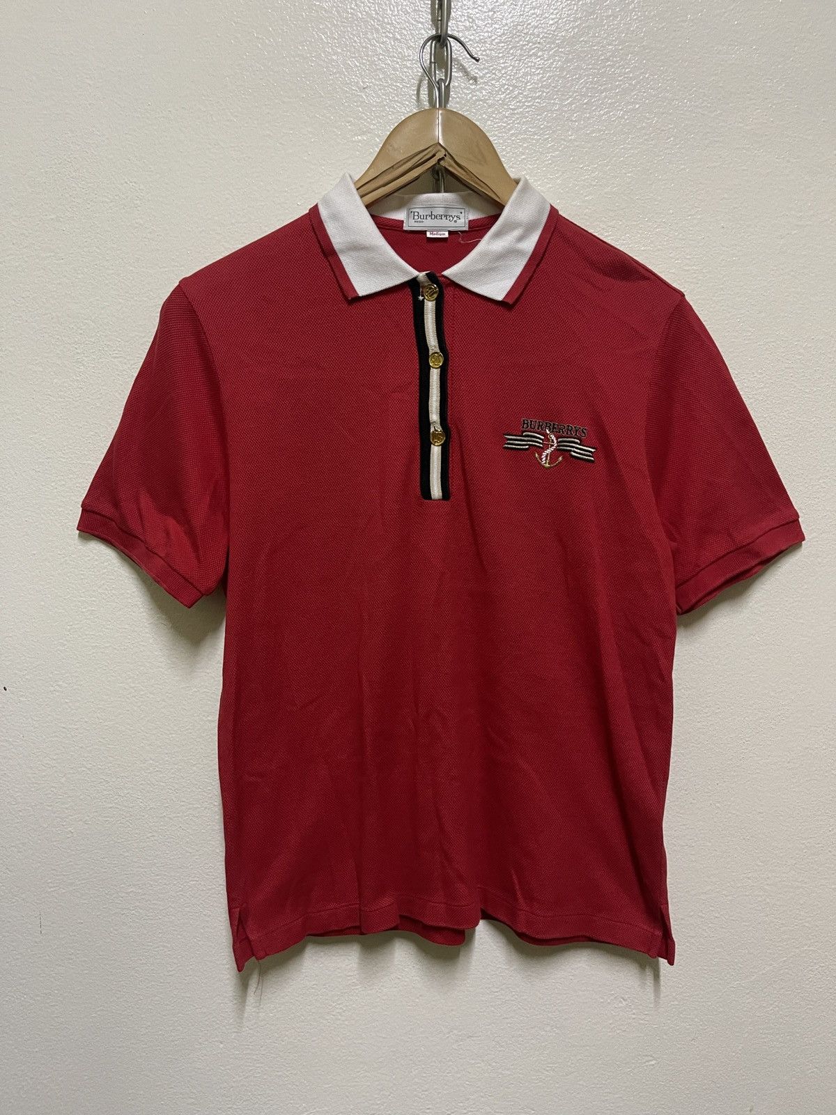 Burberry × Vintage Burberrys Polo Red Size US M / EU 48-50 / 2 - 1 Thumbnail
