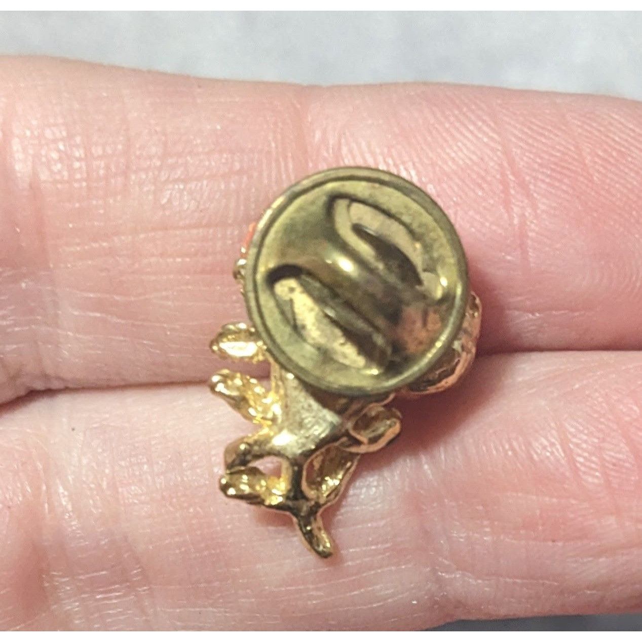 Other Minimalist Floral Enamel Finished Gold Tone Lapel Pin Size ONE SIZE - 3 Thumbnail